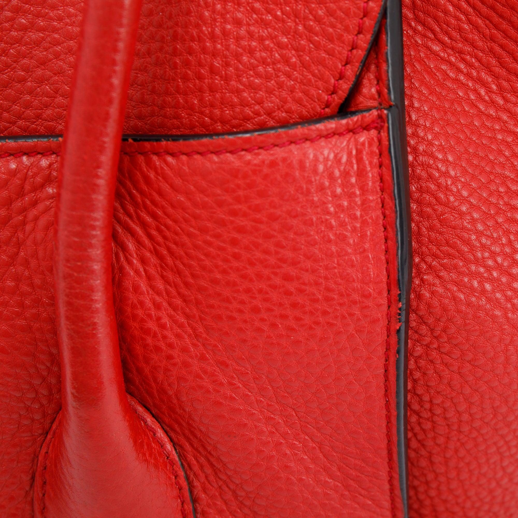 Prada Red Vitello Daino Sound Twin Pocket Tote w/ Strap