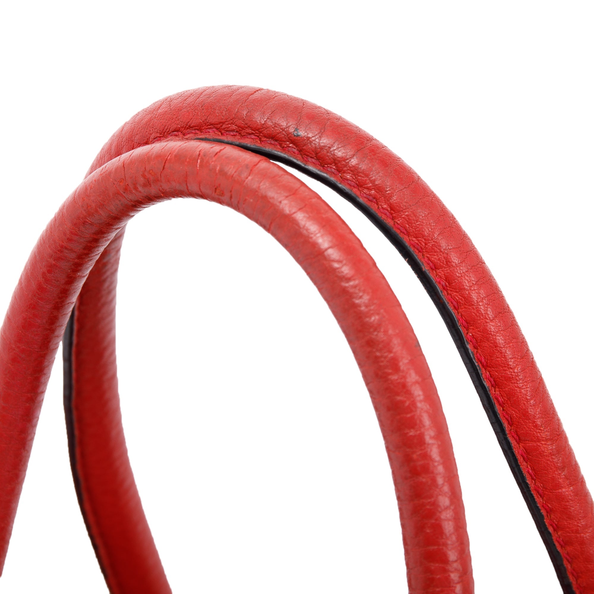 Prada Red Vitello Daino Sound Twin Pocket Tote w/ Strap