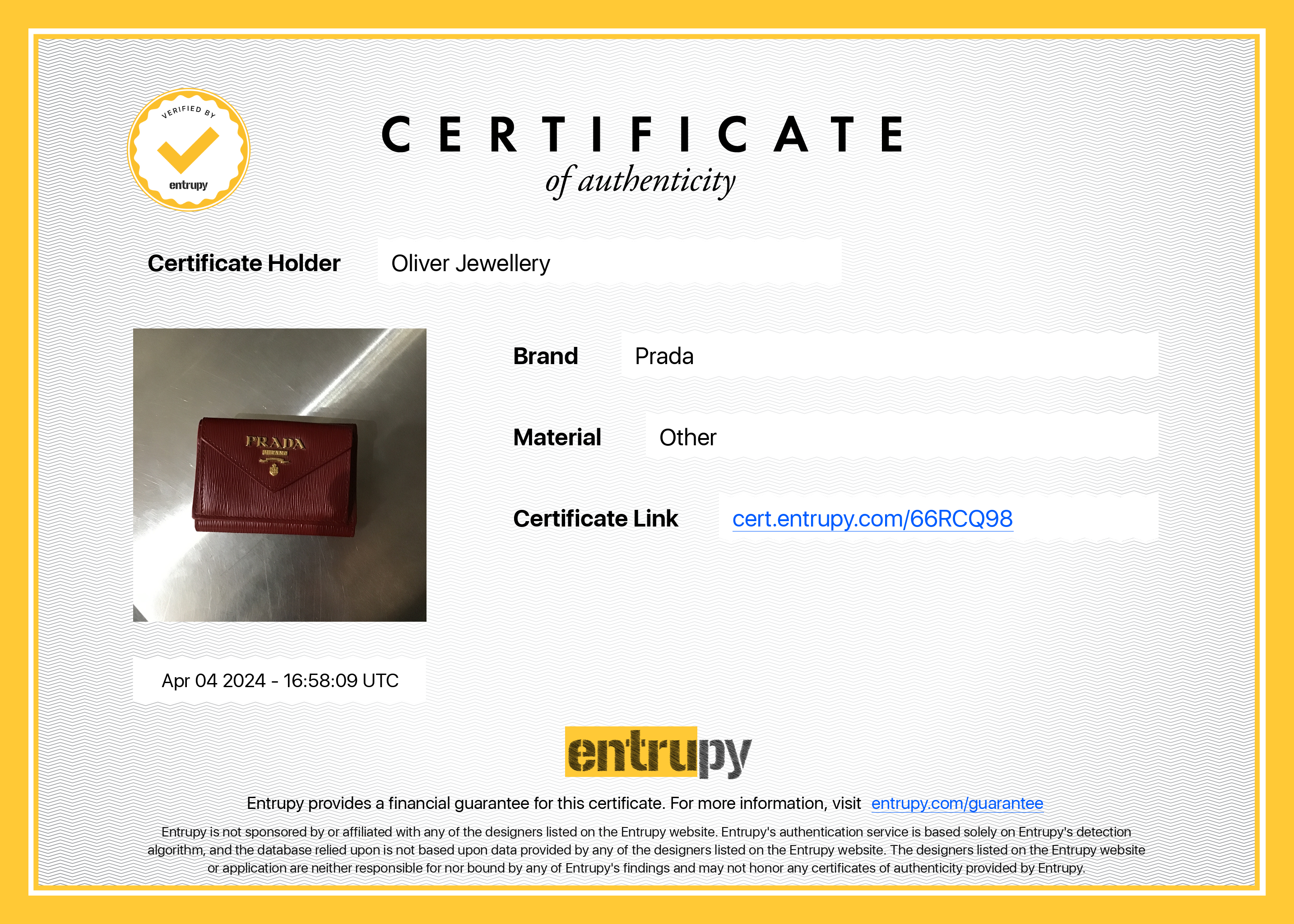 Prada Red Vitello Move Compact Tri-Fold Wallet w/ Box