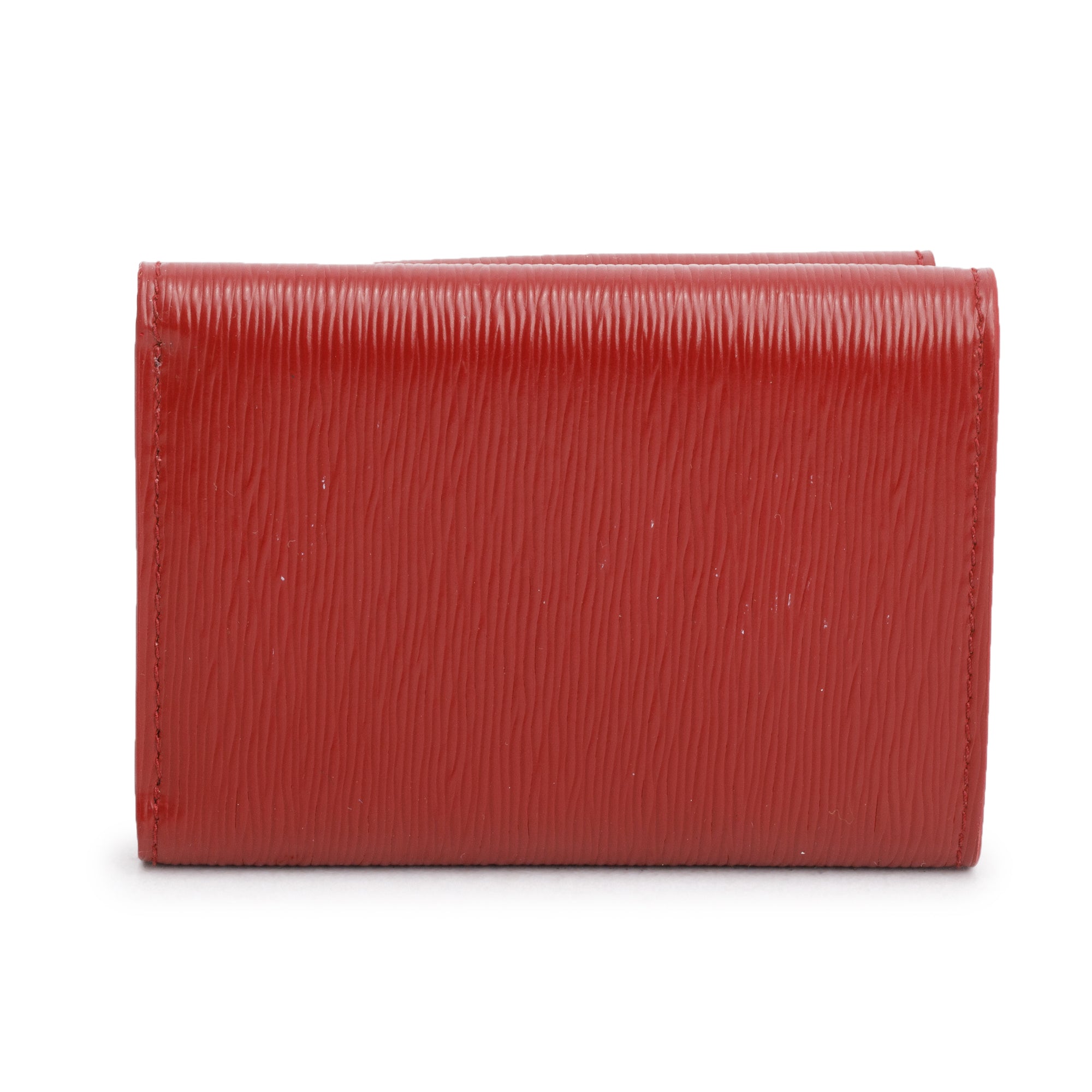 Prada Red Vitello Move Leather Compact Tri-Fold Wallet w/ Box