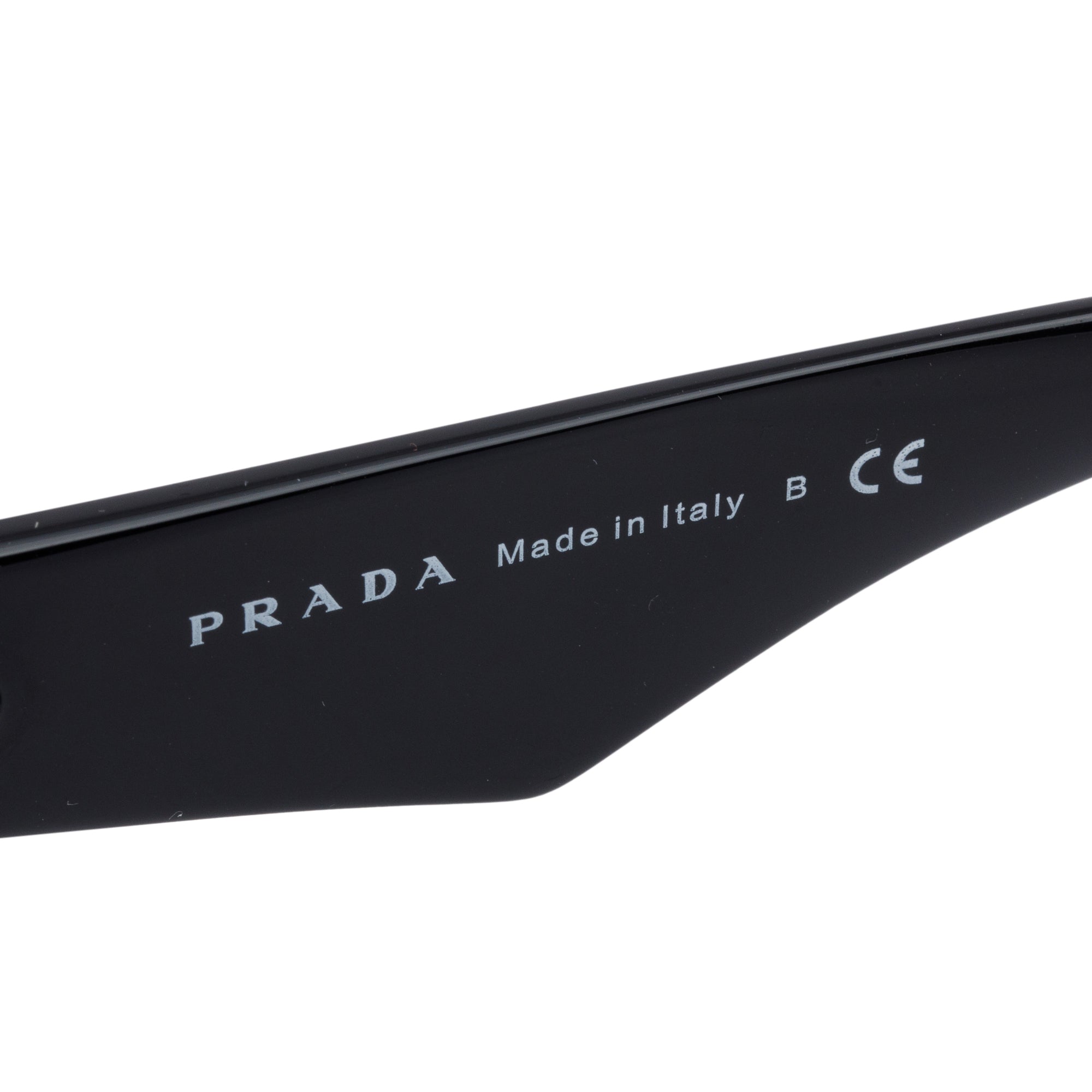 Prada SPR 03Q-A Black Acetate Cat-Eye Sunglasses w/ Case