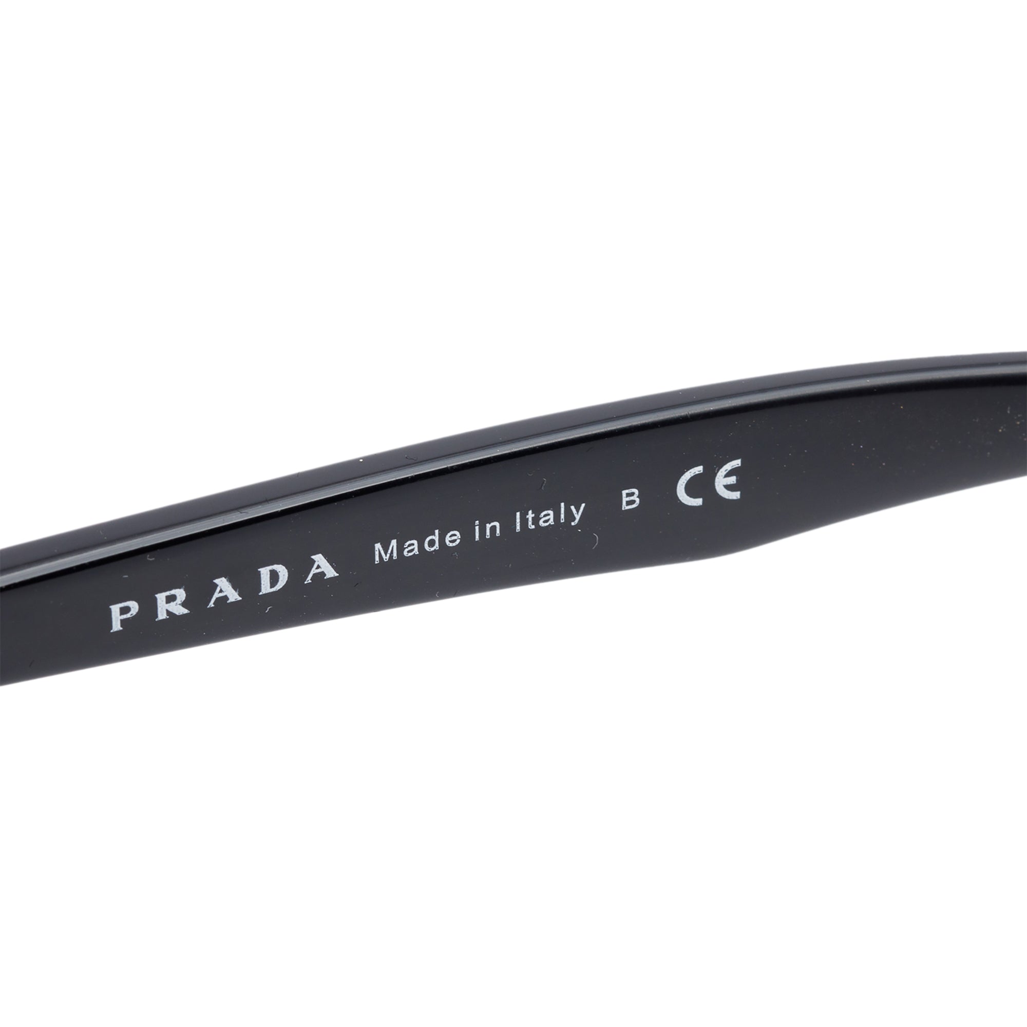 Prada SPR 04P Black Acetate Crystal Cat Eye Sunglasses w/ Case
