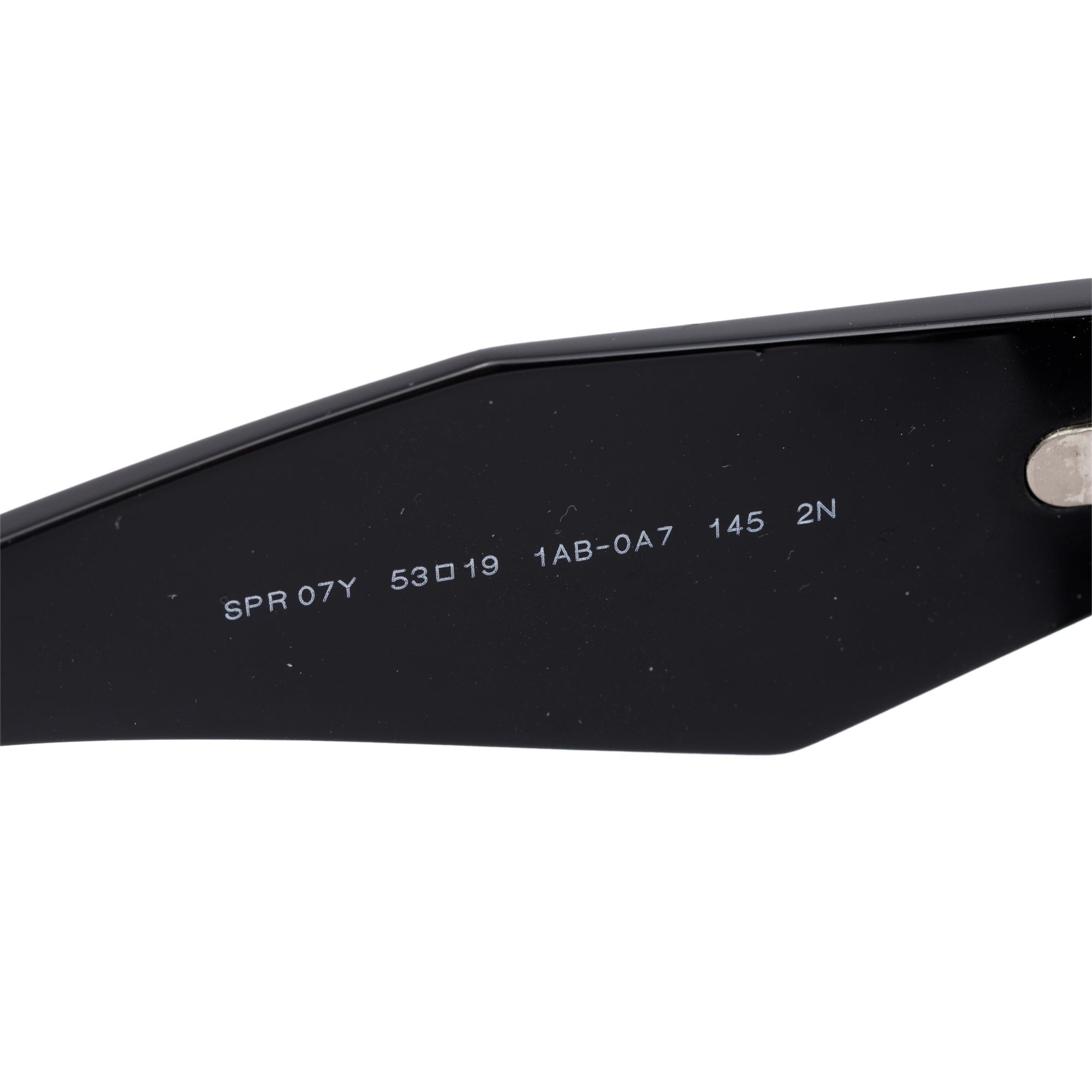 Prada SPR 07Y Black Acetate Symbole Cat-Eye Sunglasses w/ Pouch