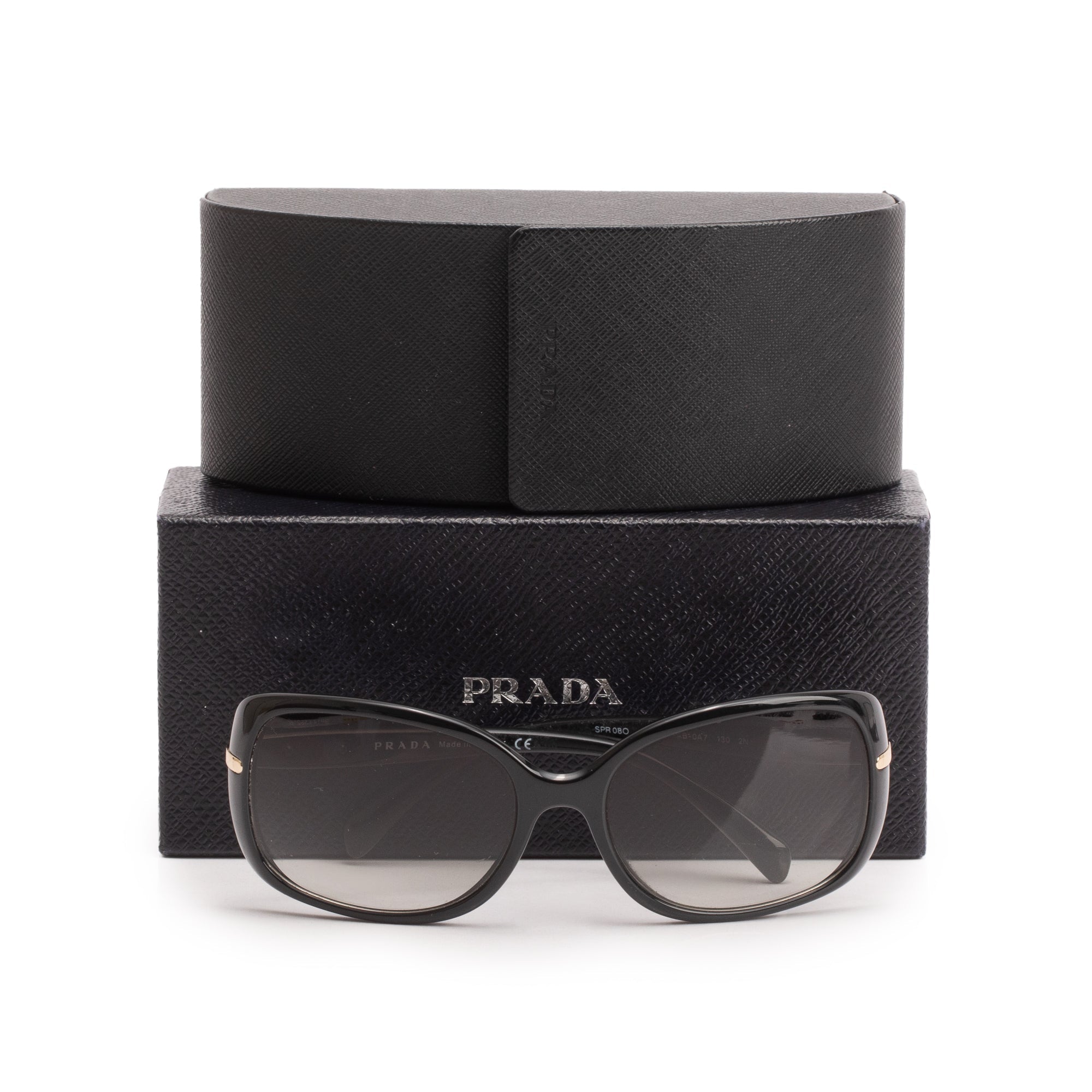 Prada SPR 080 Black Acetate Conceptual Sunglasses w/ Case