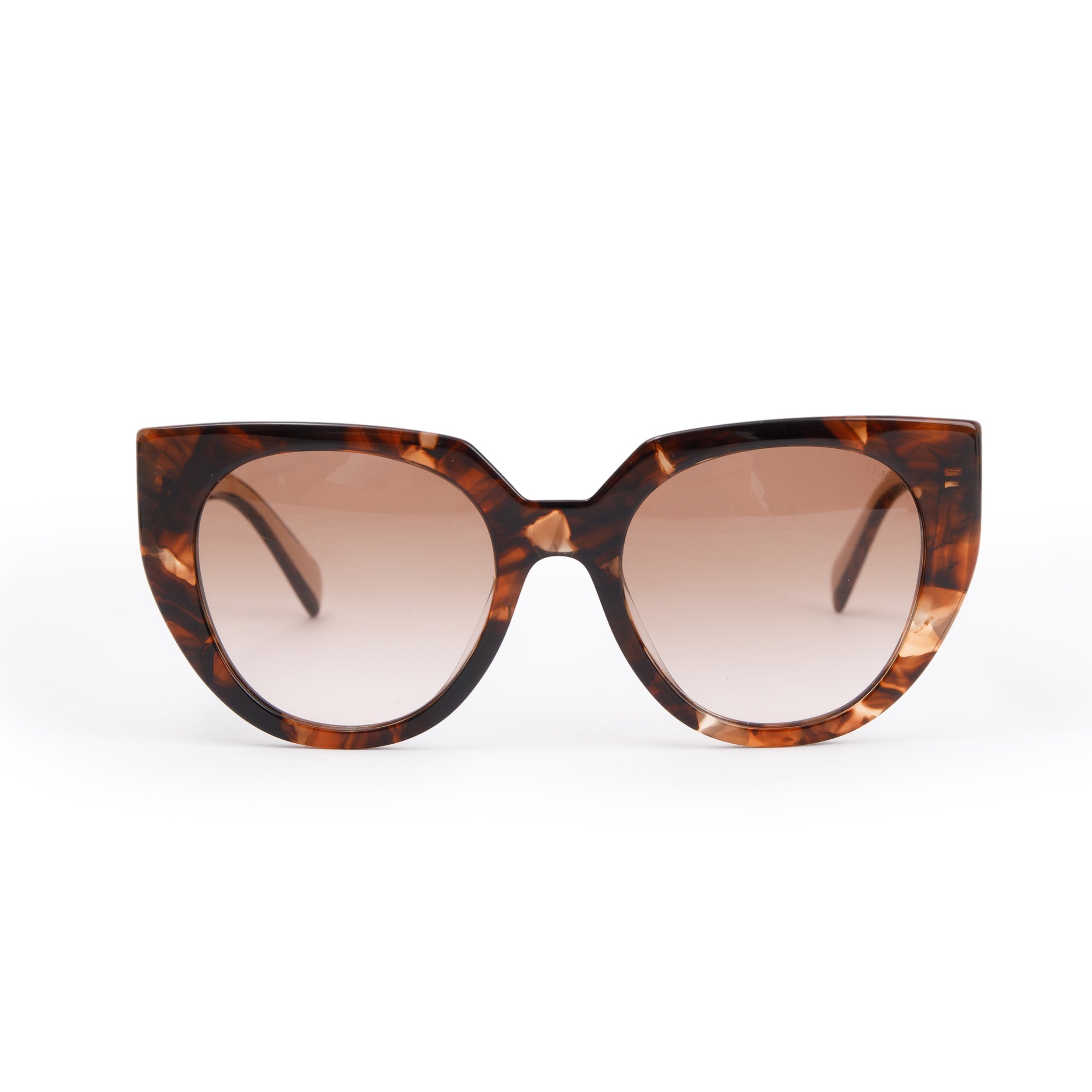Prada SPR 14W Havana/Pink Acetate Logo Sunglasses