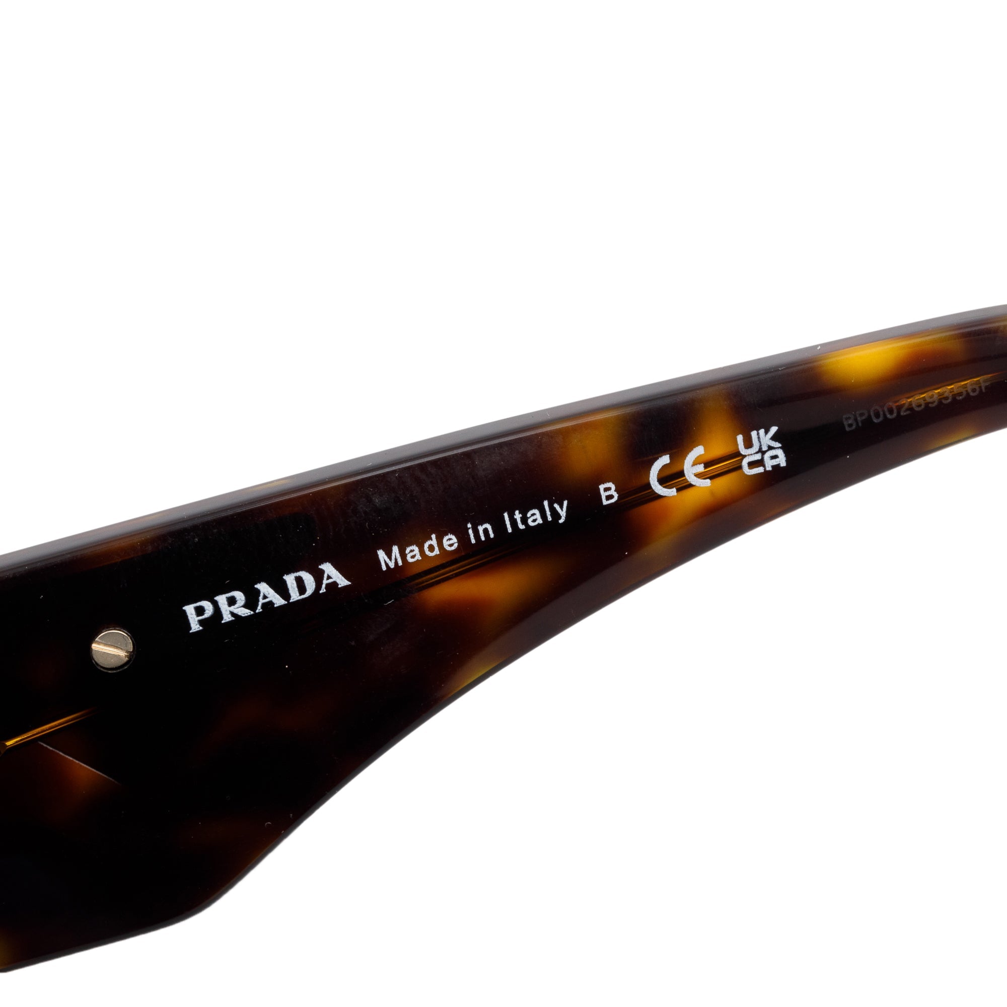 Prada SPR 14Z Havana Acetate Triangle Logo Sunglasses w/ Case