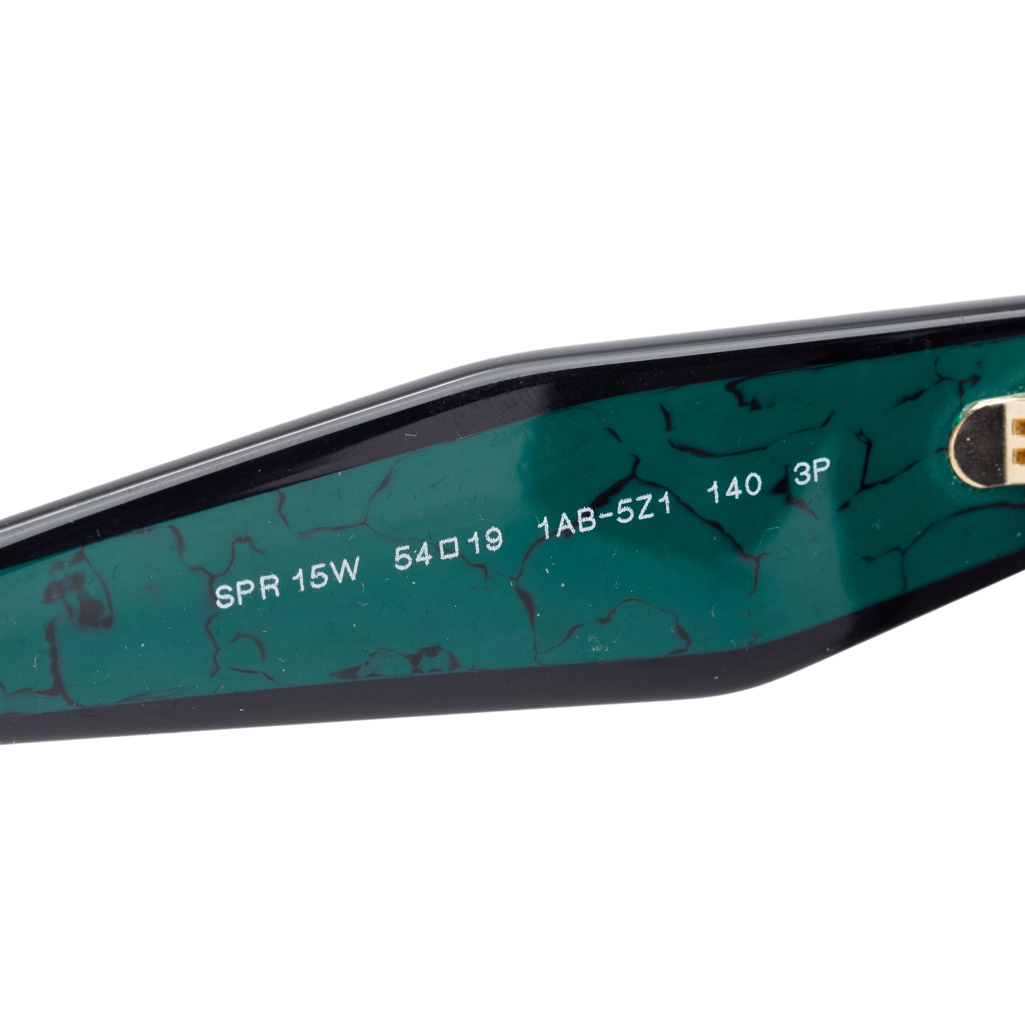Prada SPR 15W Black/Green Acetate Prada Logo Sunglasses w/ Case
