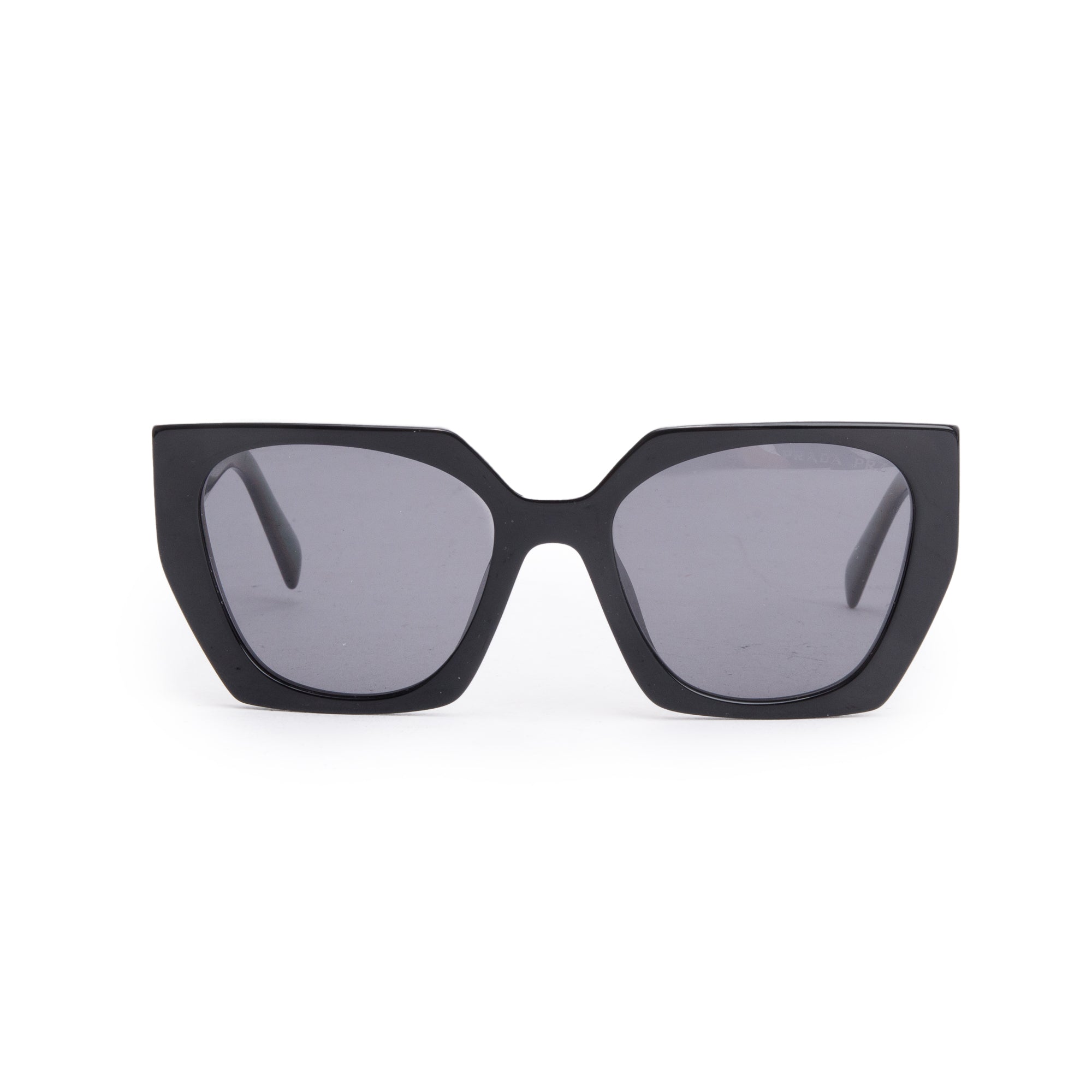 Prada SPR 15W Black/Green Acetate Prada Logo Sunglasses w/ Case