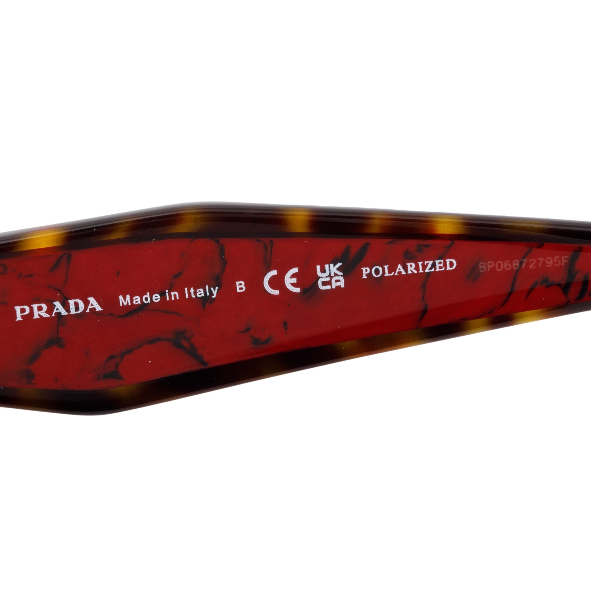 Prada SPR 15W Brown & Red Acetate Cat-Eye Sunglasses w/ Case