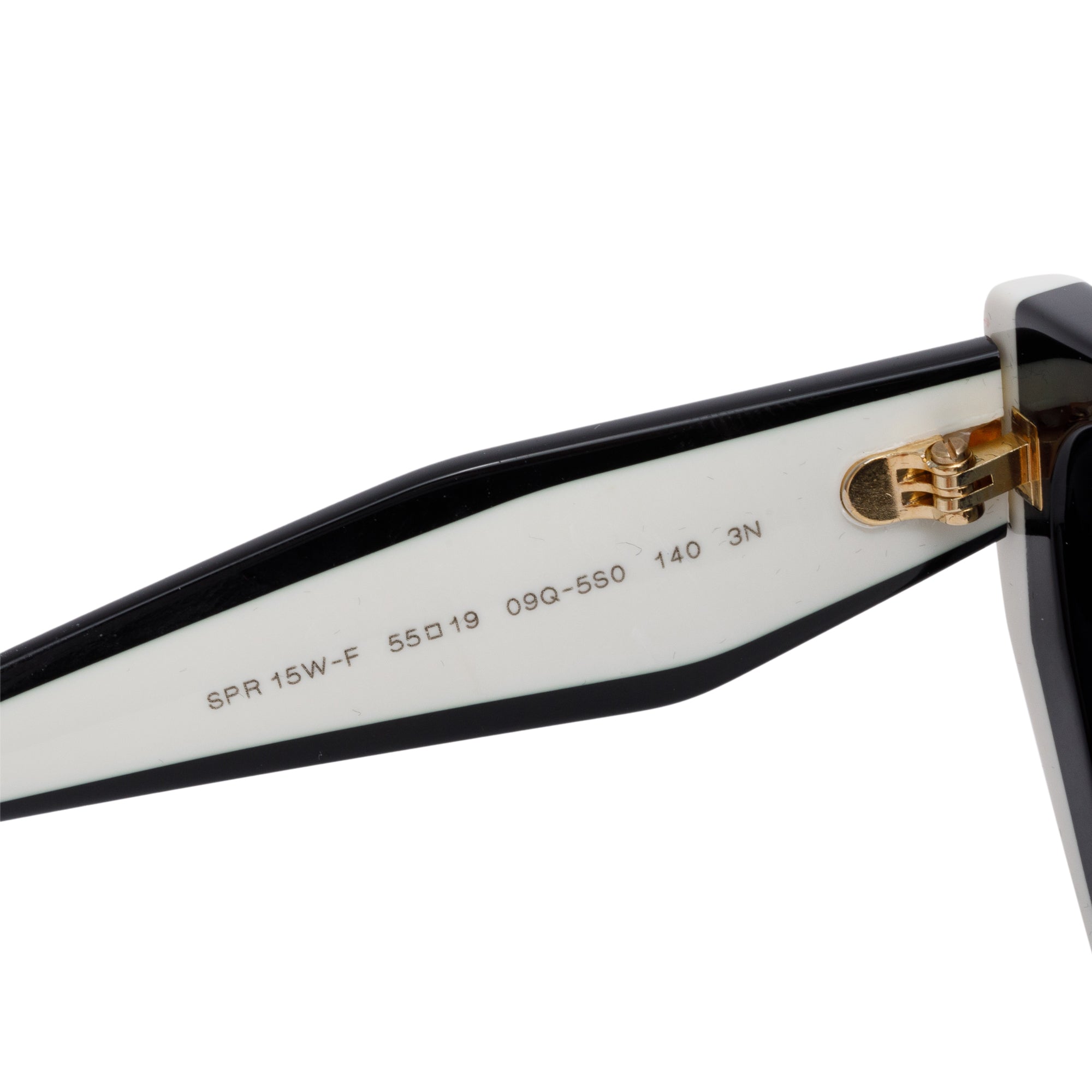 Prada SPR 15W-F Black/White Acetate Prada Logo Sunglasses w/ Box & Case