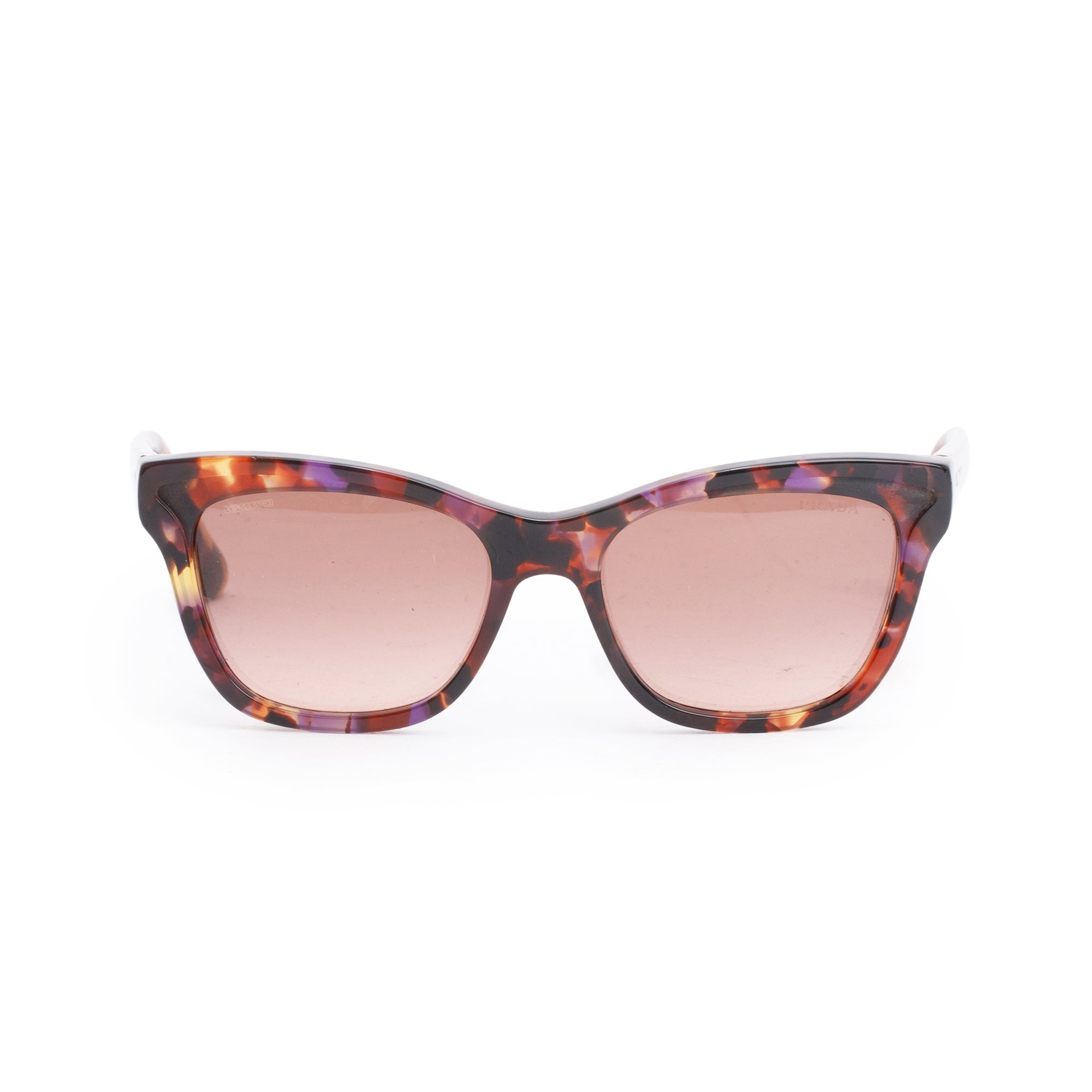 Prada SPR 16P Tortoise Acetate Cat-Eye Sunglasses w/ Case