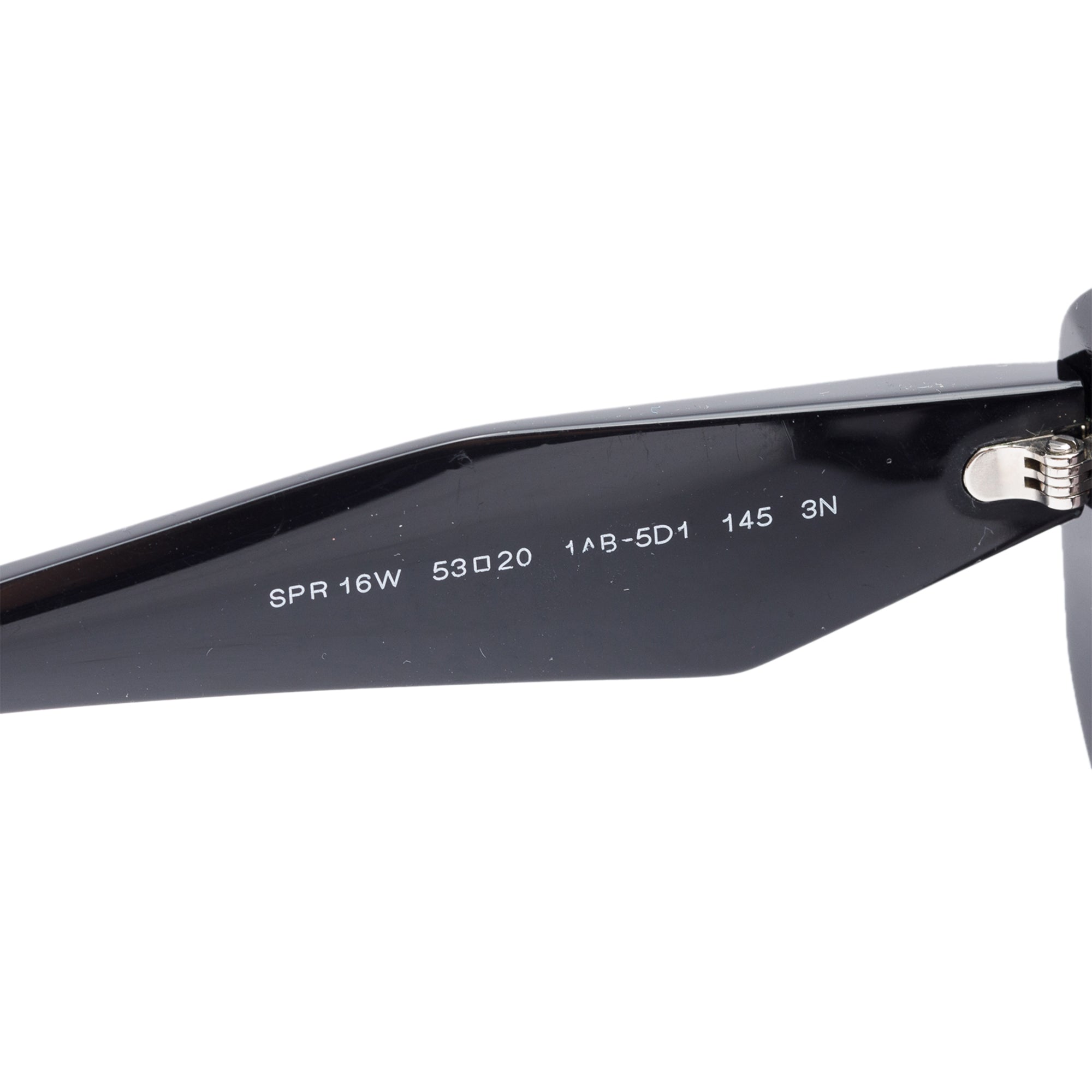 Prada SPR 16W Black Acetate Symbole Geometric Sunglasses