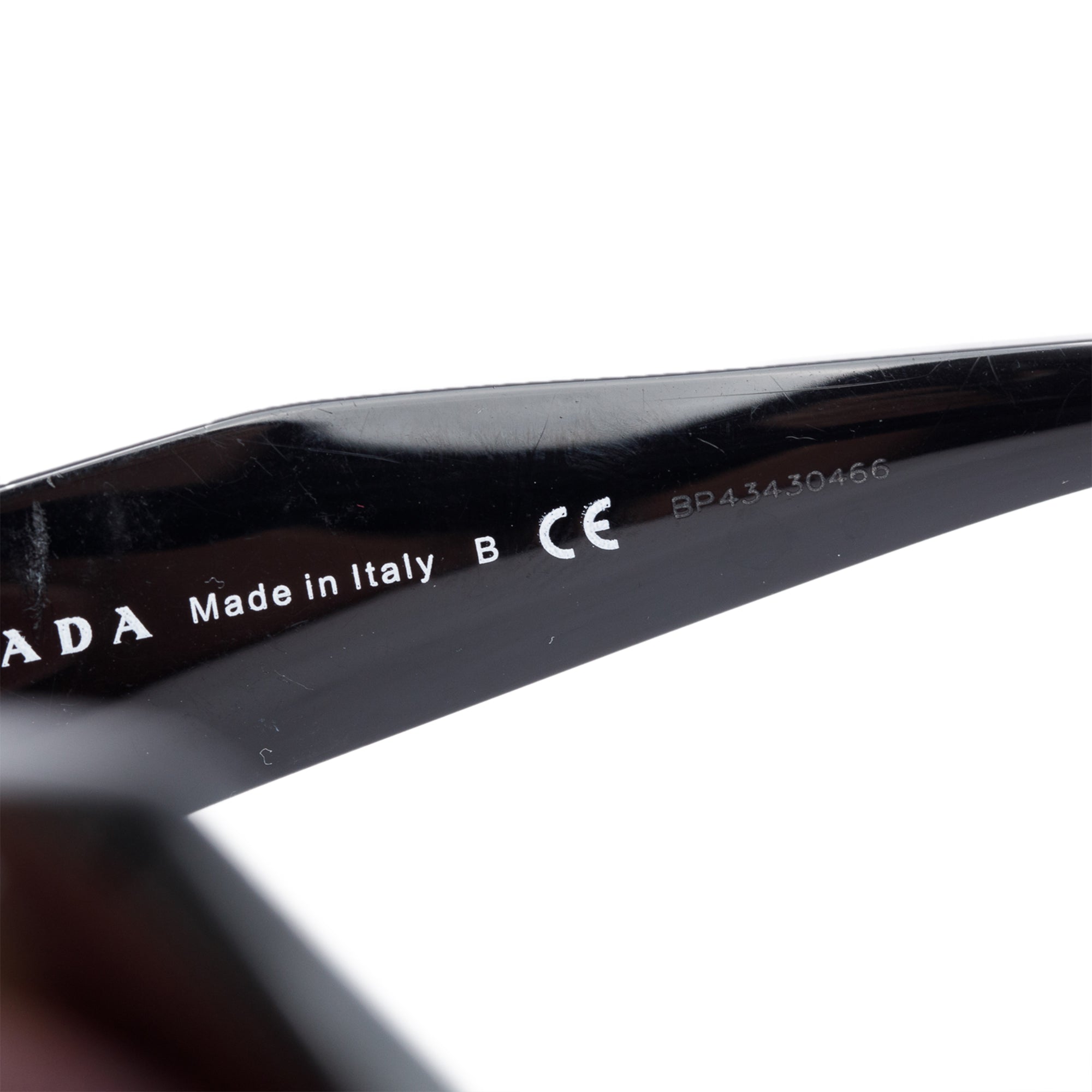 Prada SPR 16W Black Acetate Symbole Geometric Sunglasses