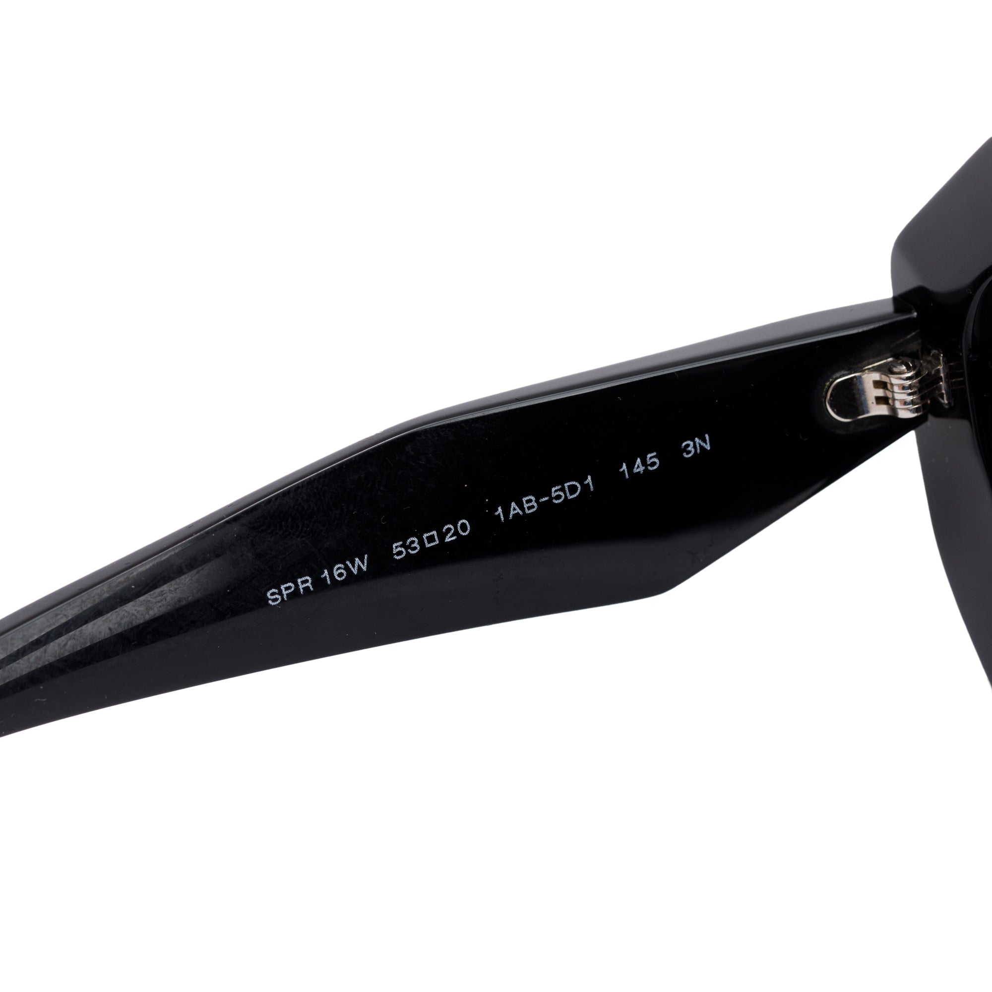 Prada SPR 16W Black Acetate Symbole Geometric Sunglasses w/ Case