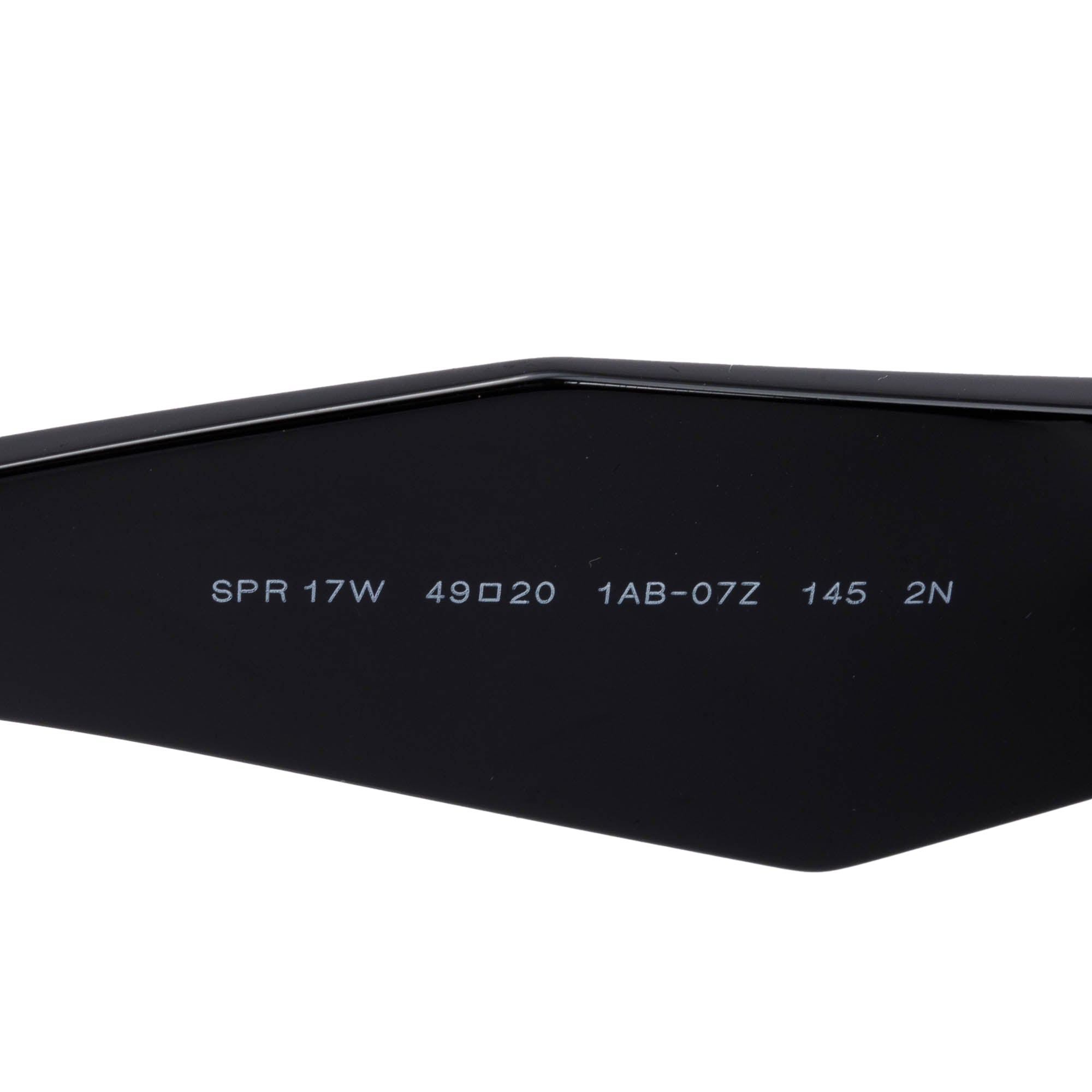 Prada SPR 17W Black Acetate Symbole Rectangular Sunglasses w/ Case