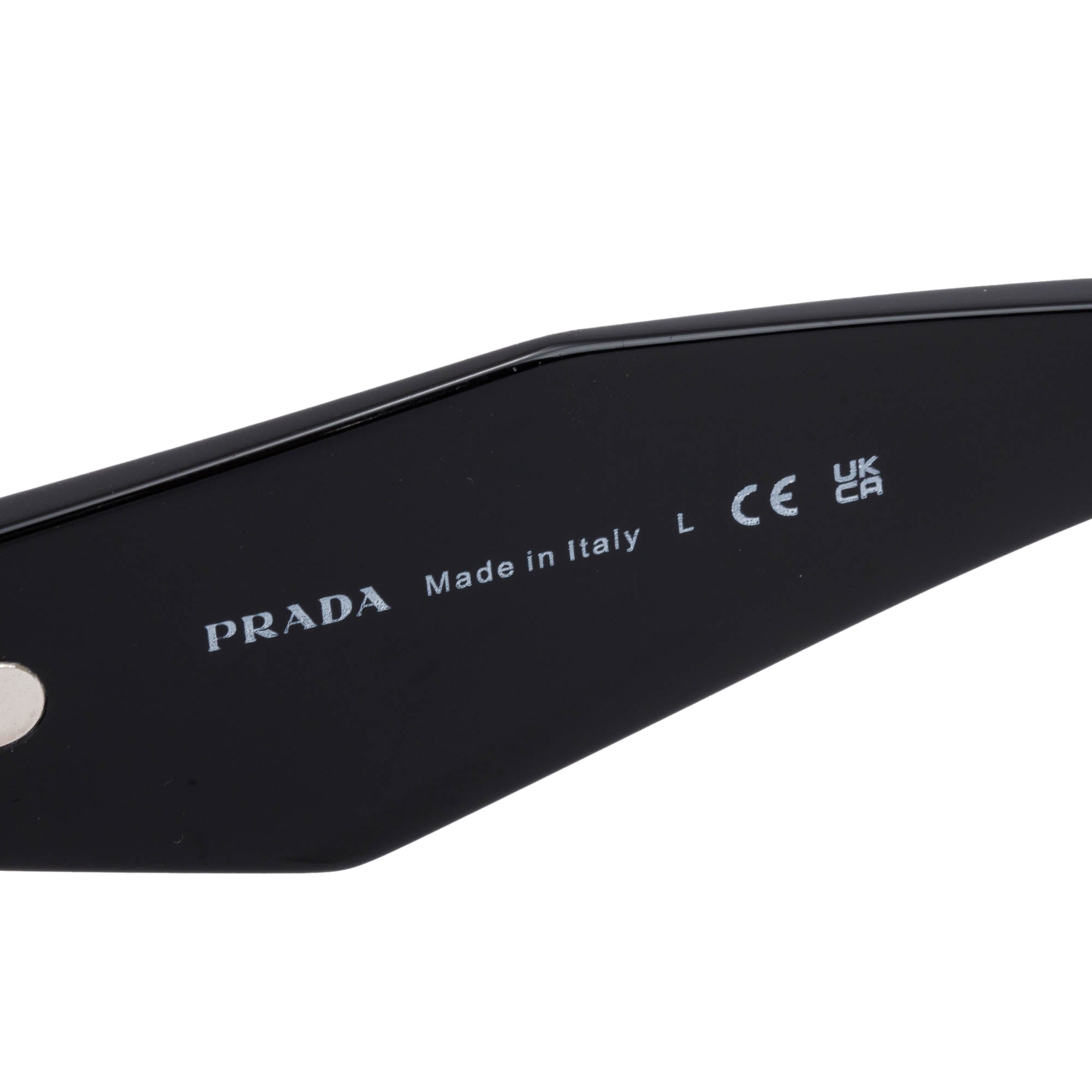 Prada SPR 17W Black Acetate Symbole Rectangular Sunglasses w/ Case