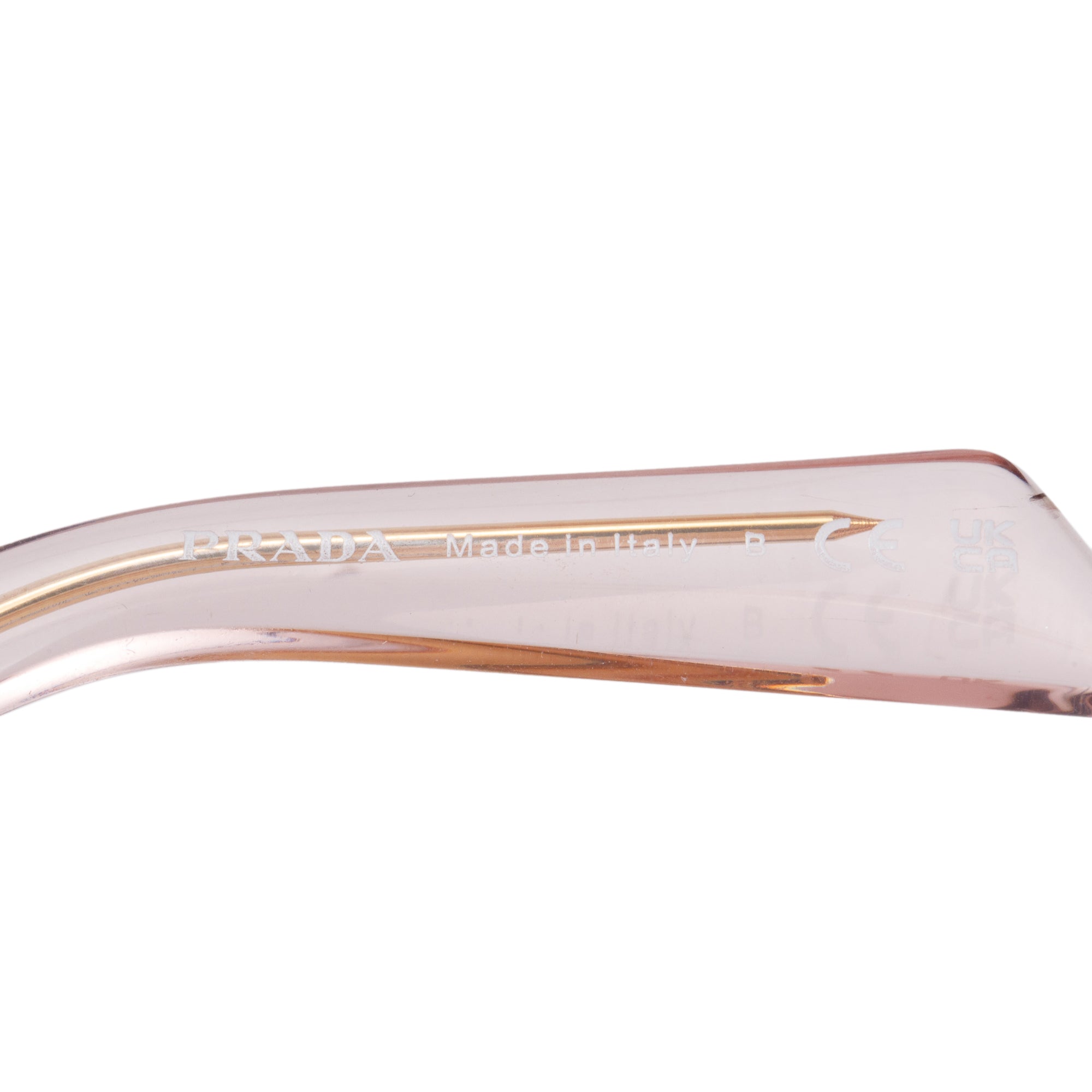 Prada SPR 17W Pink Acetate Symbole Rectangular Sunglasses w/ Box & Case