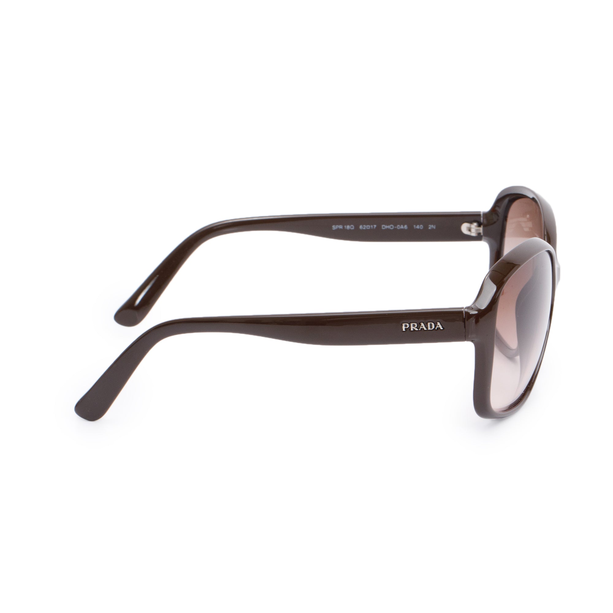 Prada SPR 18Q Brown Acetate Square Sunglasses w/ Box