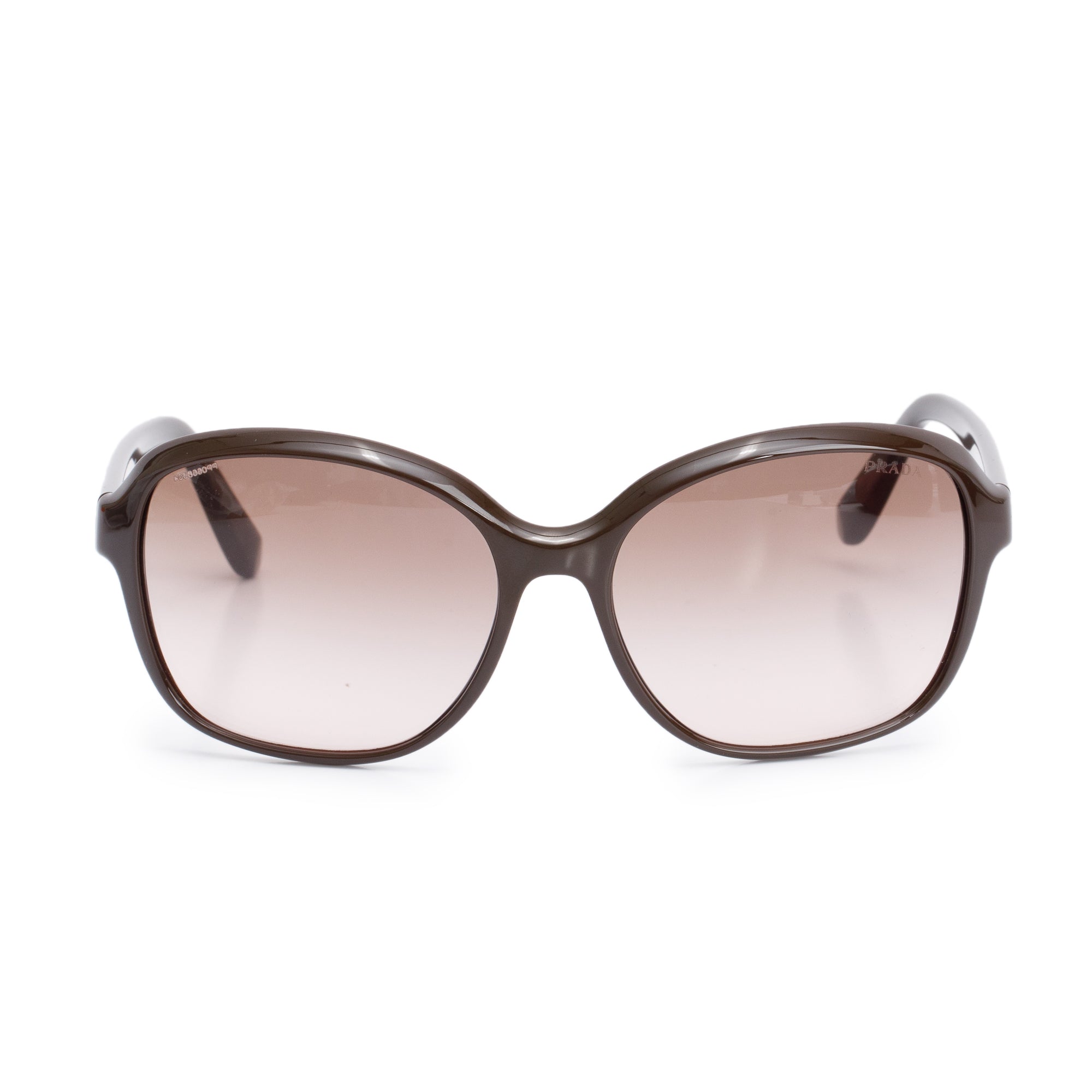 Prada SPR 18Q Brown Acetate Square Sunglasses w/ Box