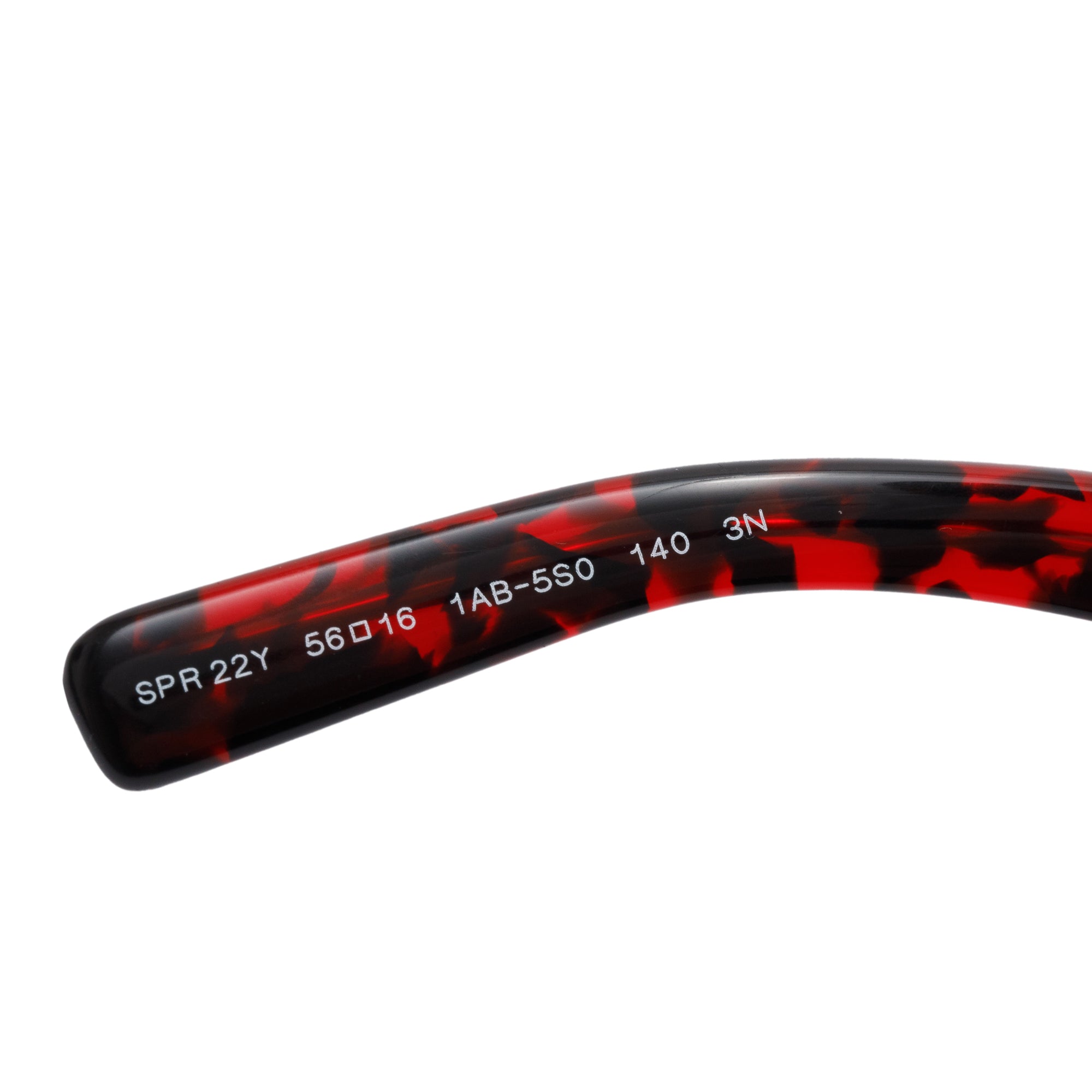 Prada SPR 22Y Black & Red Acetate Square Sunglasses w/ Case