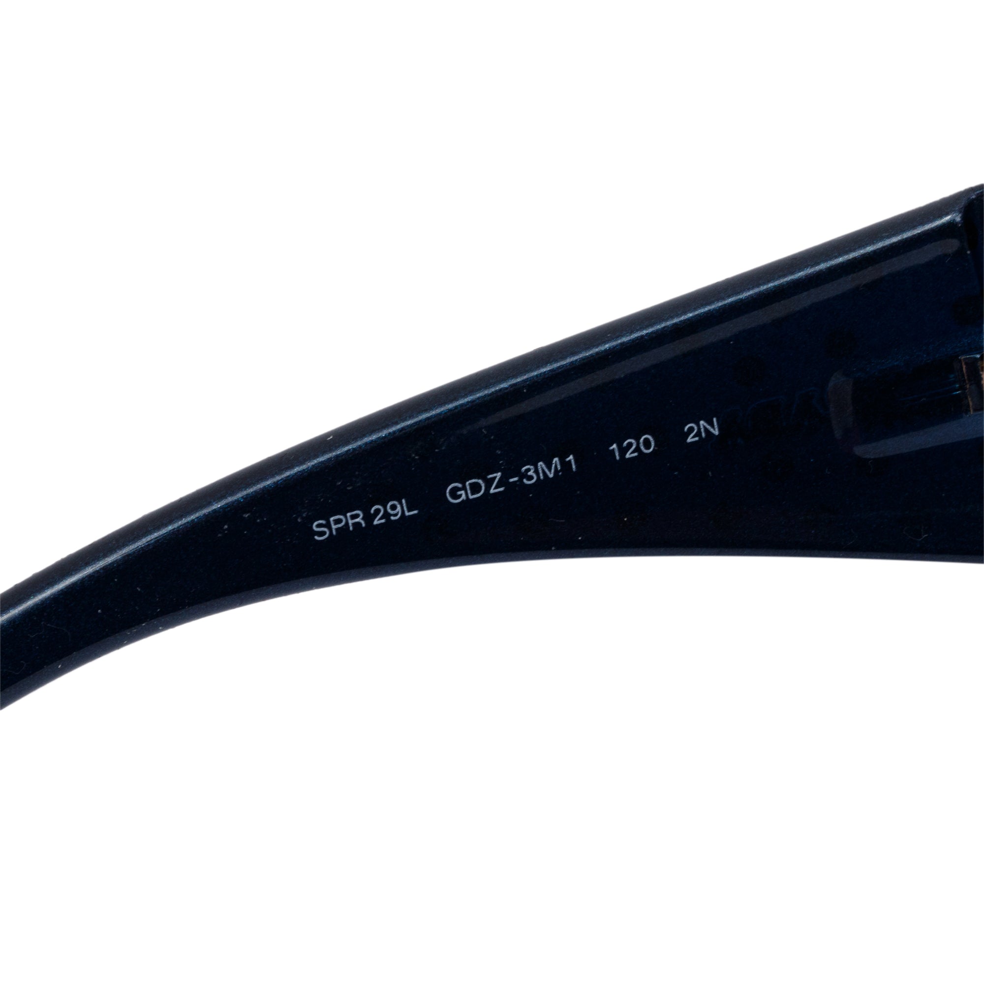 Prada SPR 29L Blue Acetate Studded Shield Sunglasses w/ Case