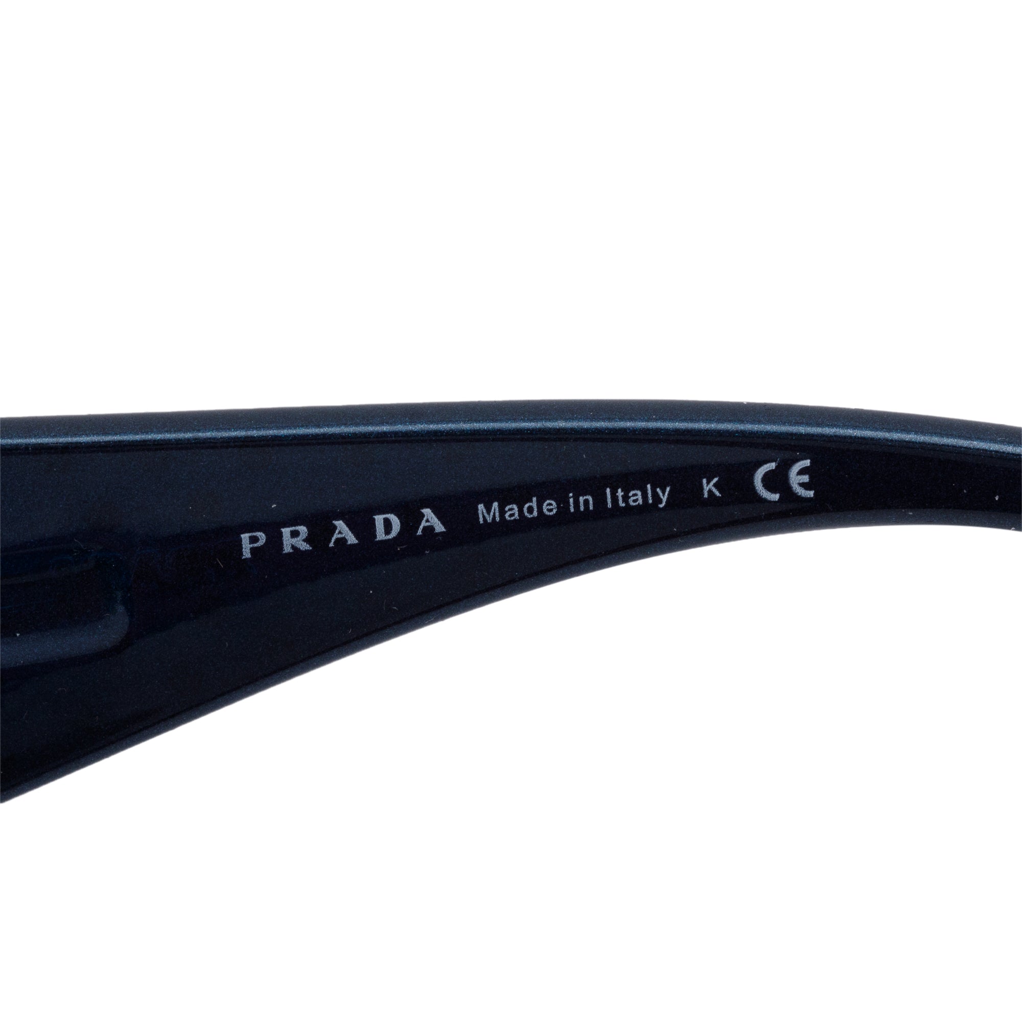 Prada SPR 29L Blue Acetate Studded Shield Sunglasses w/ Case