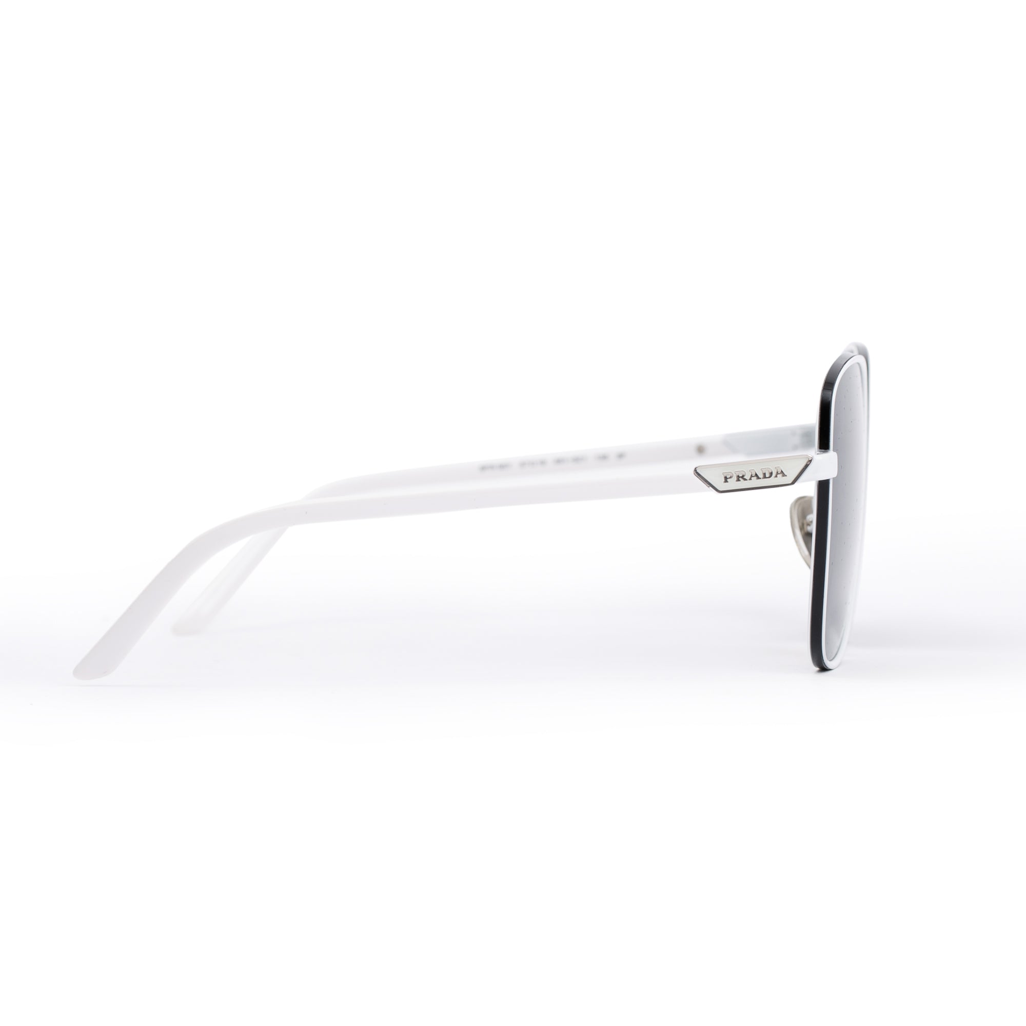 Prada SPR 55Y White Acetate Logo Square Sunglasses