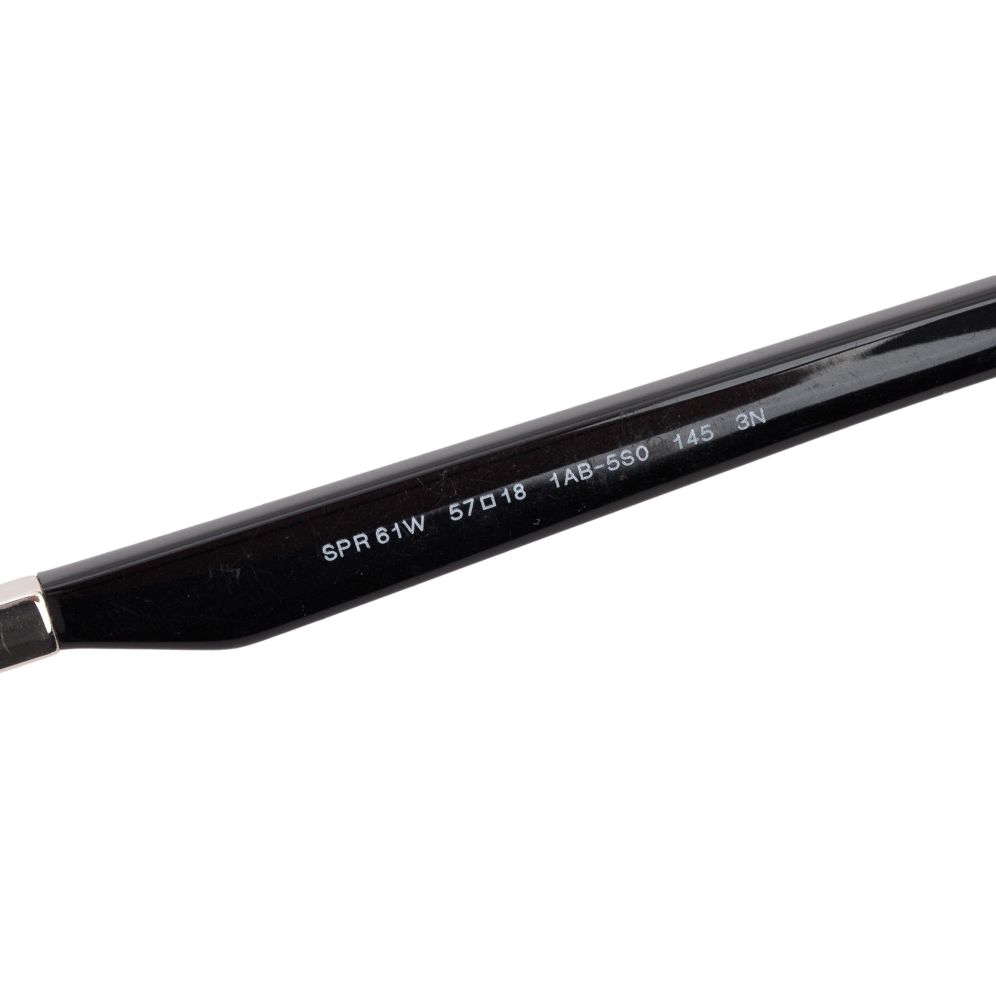 Prada SPR 61W Black Acetate Tinted Square Sunglasses w/ Case