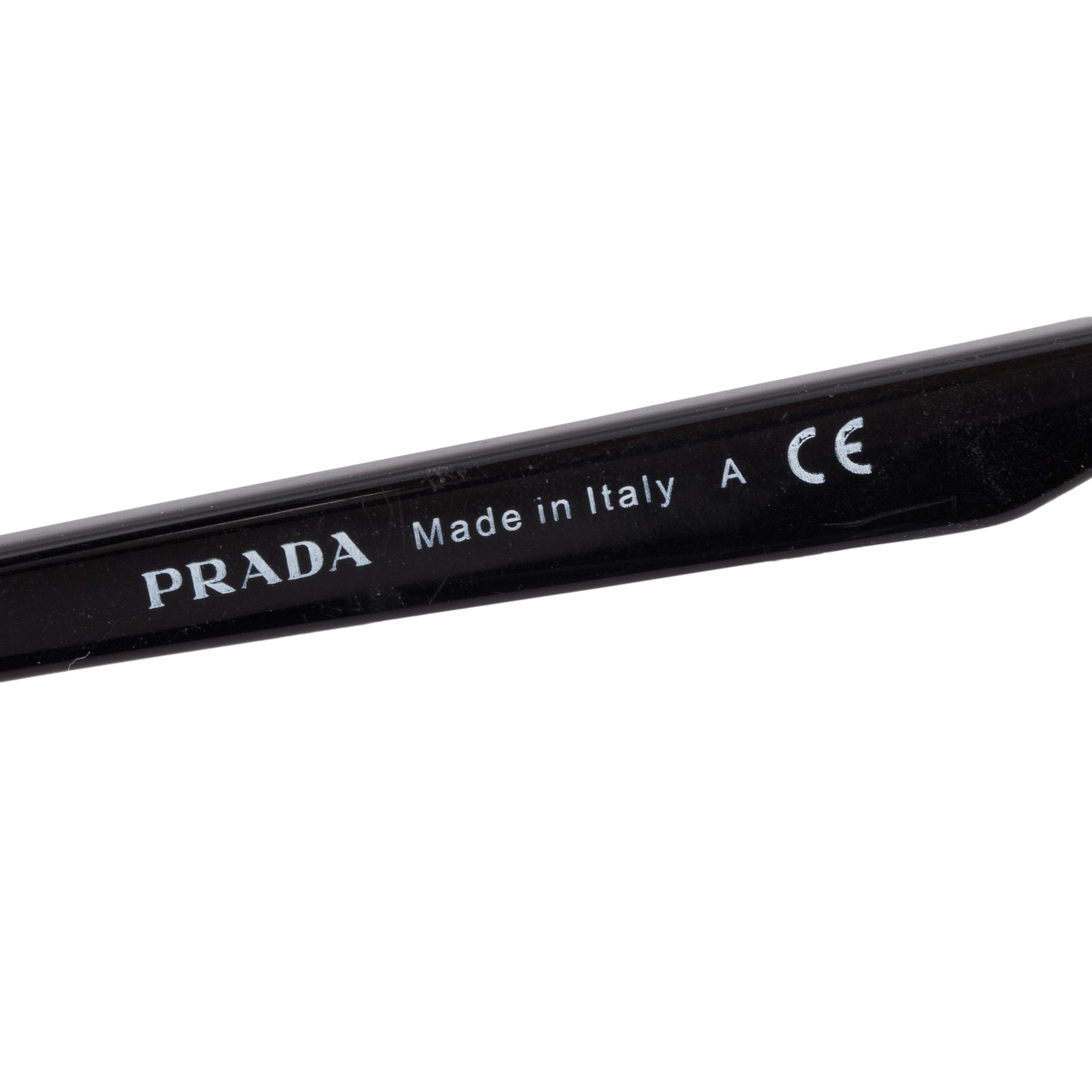 Prada SPR 61W Black Acetate Tinted Square Sunglasses w/ Case