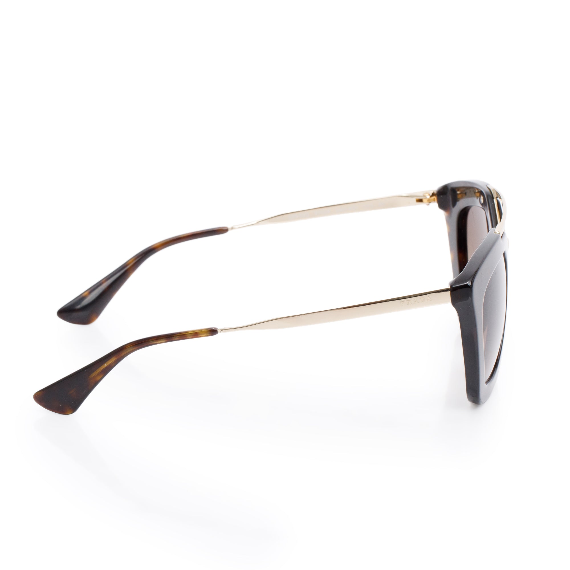 Prada SPR09Q Havana Acetate Cinema Cat-Eye Sunglasses w/ Case