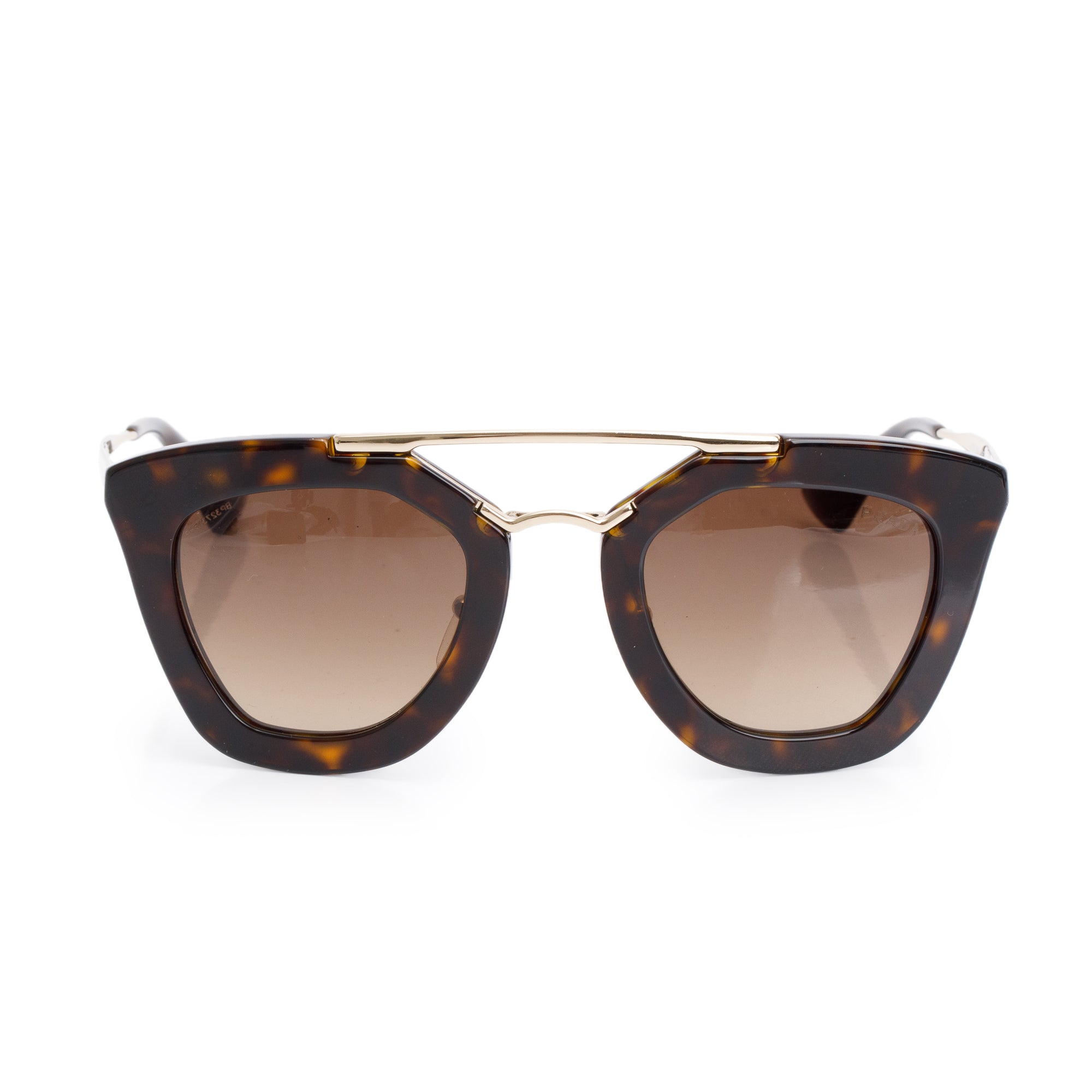 Prada SPR09Q Havana Acetate Cinema Cat-Eye Sunglasses w/ Case