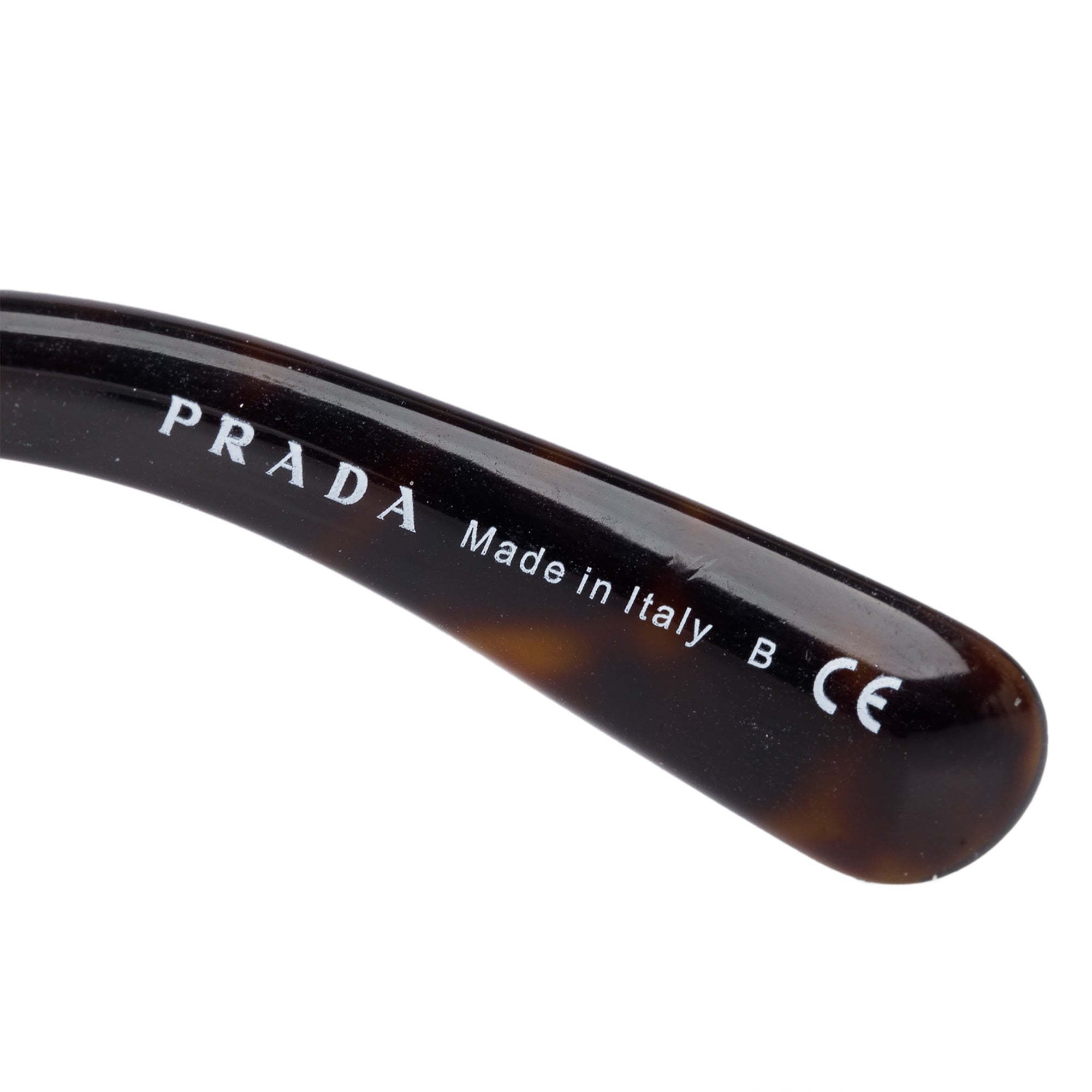 Prada SPR27N Black Acetate Classic Spiral Sunglasses w/ Box & Case