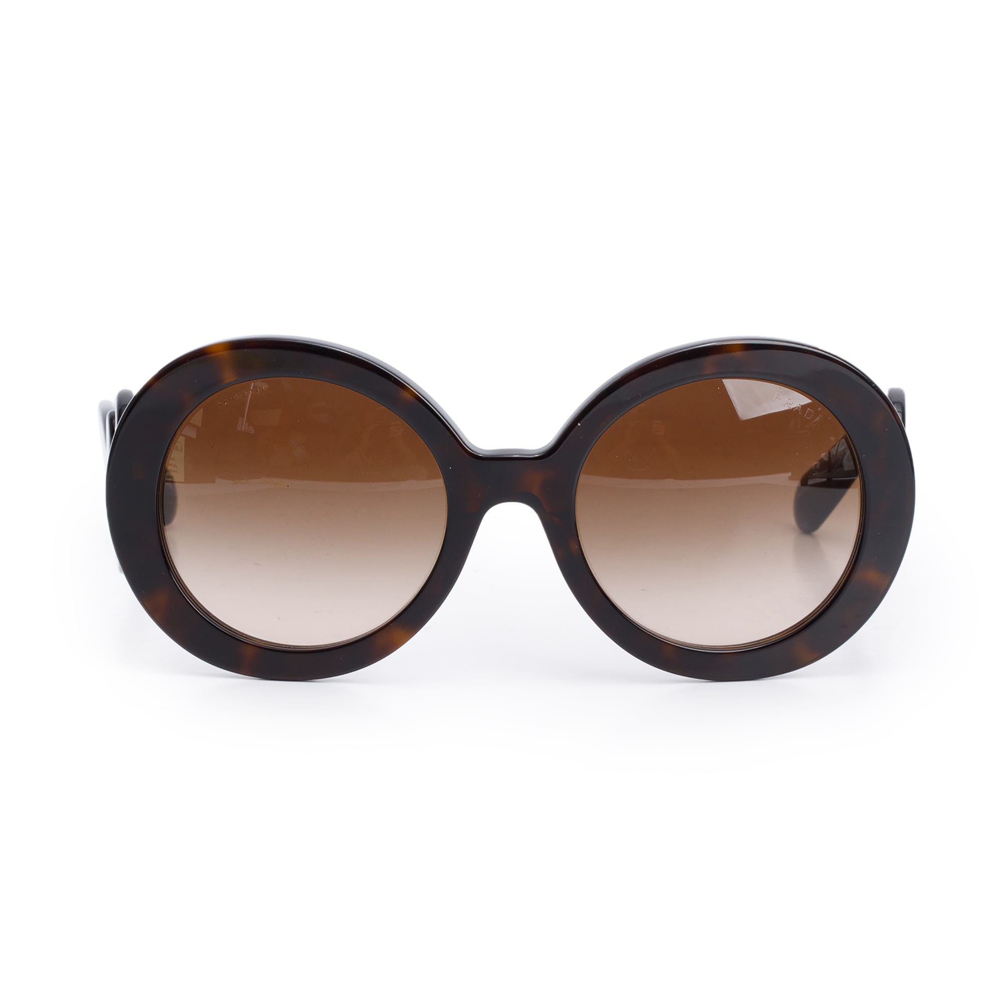 Prada SPR27N Black Acetate Classic Spiral Sunglasses w/ Box & Case