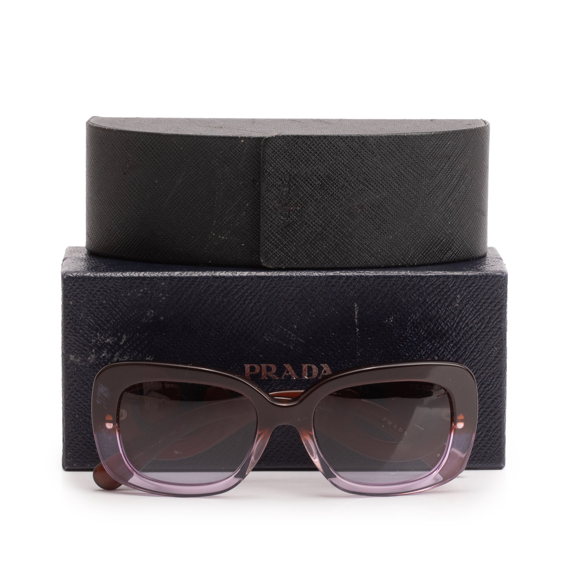 Prada SPR27O Purple Acetate Classic Spiral Sunglasses w/ Box & Case