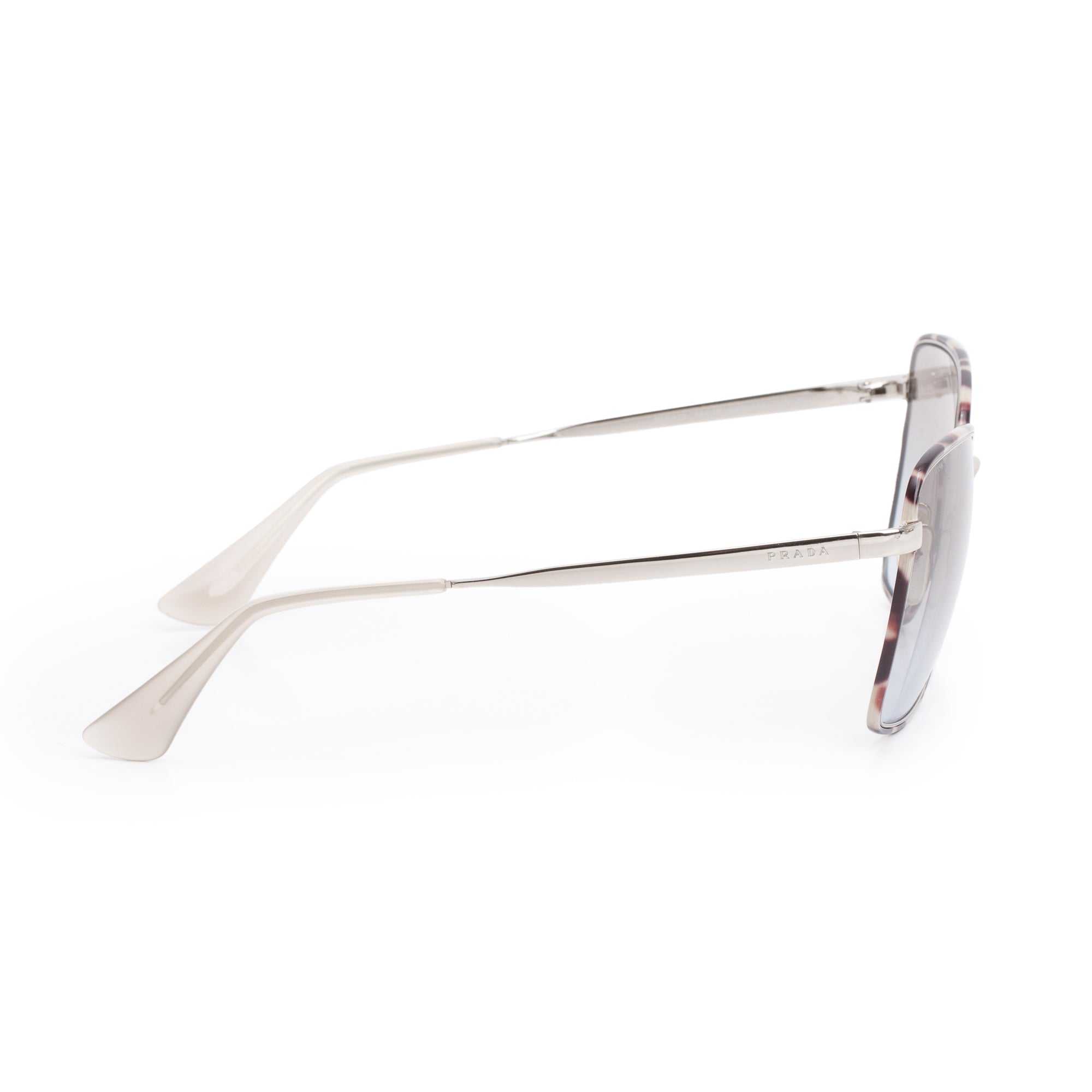 Prada SPR52S Brown/Silver-Tone Metal Square Sunglasses w/ Box & Case