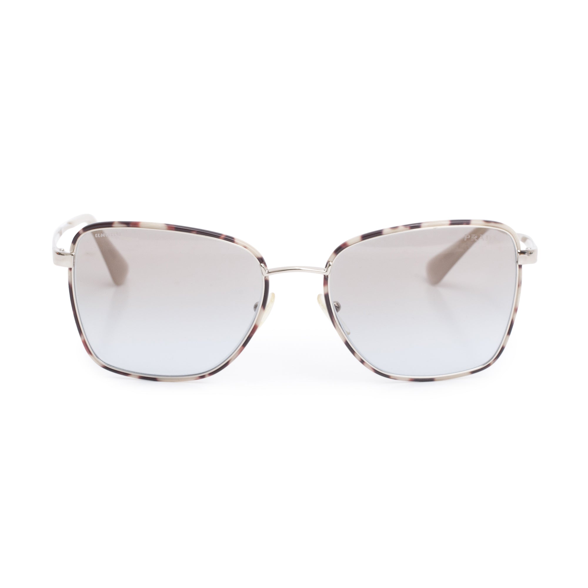 Prada SPR52S Brown/Silver-Tone Metal Square Sunglasses w/ Box & Case