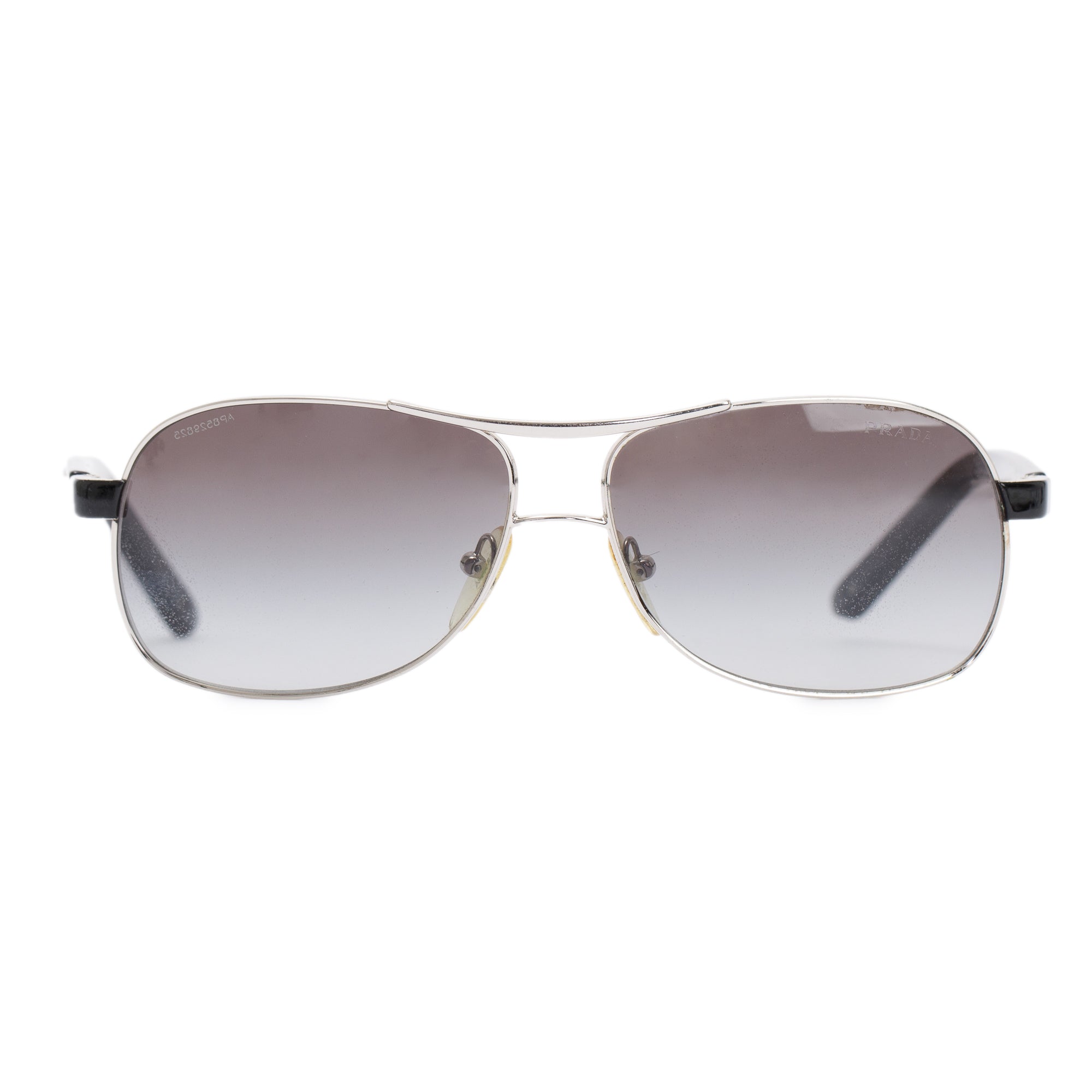 Prada SPR59L Silver-Tonte Metal Aviator Sunglasses