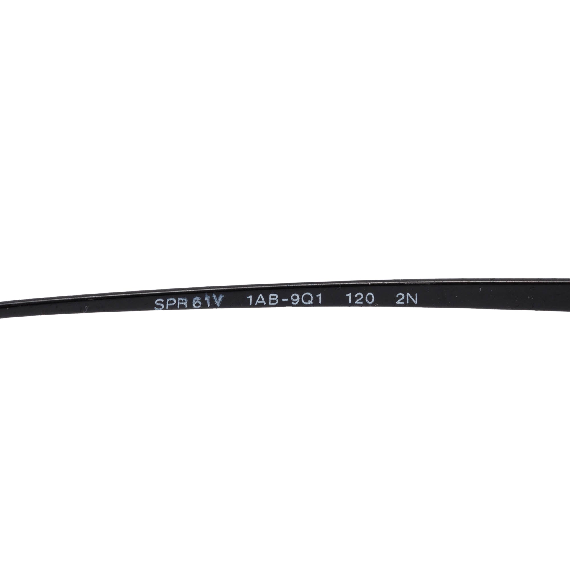 Prada SPR61V Black Metal Rimless Rectangle Shield Sunglasses w/ Case