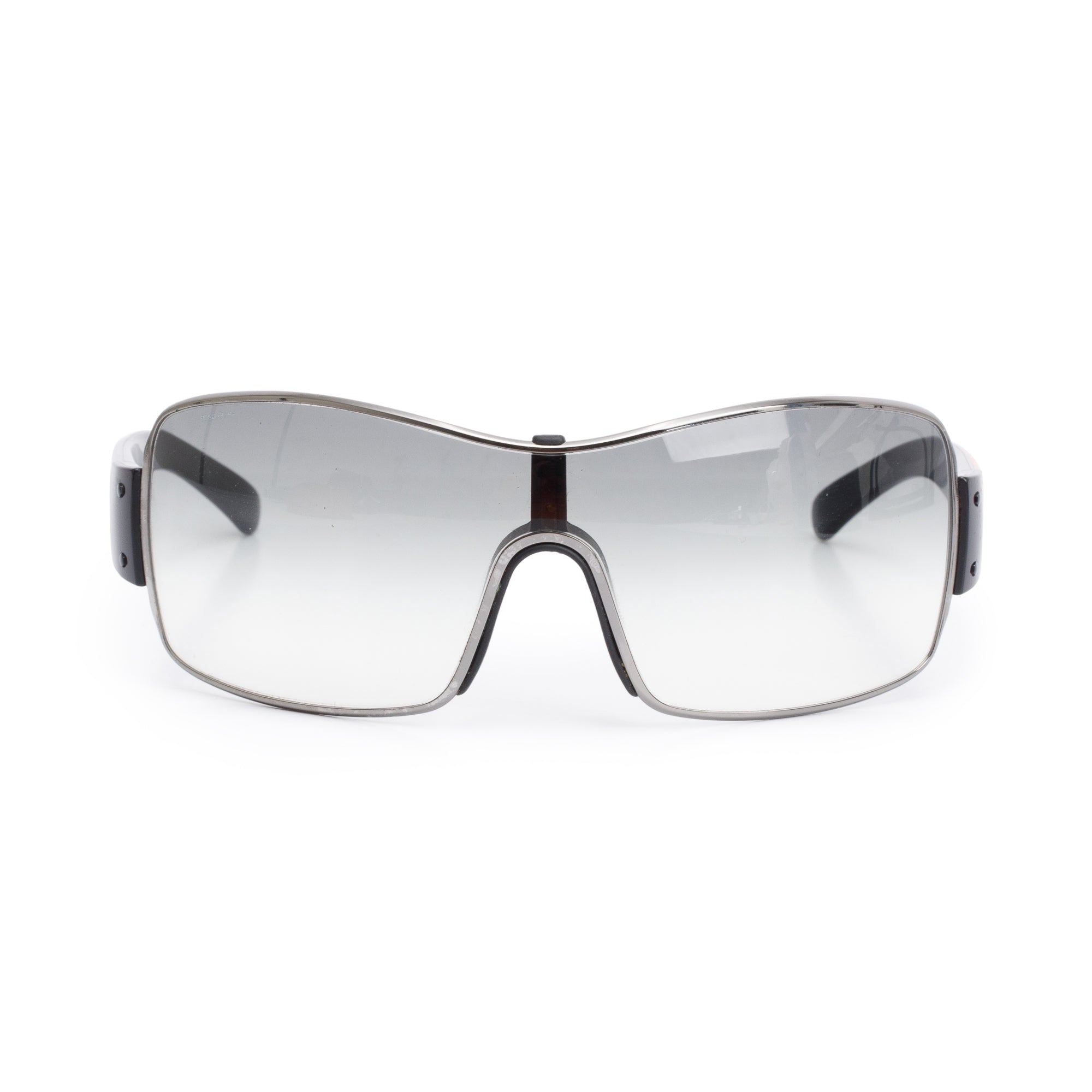 Prada SPS 50E Black Acetate Sport Shield Sunglasses w/ Case