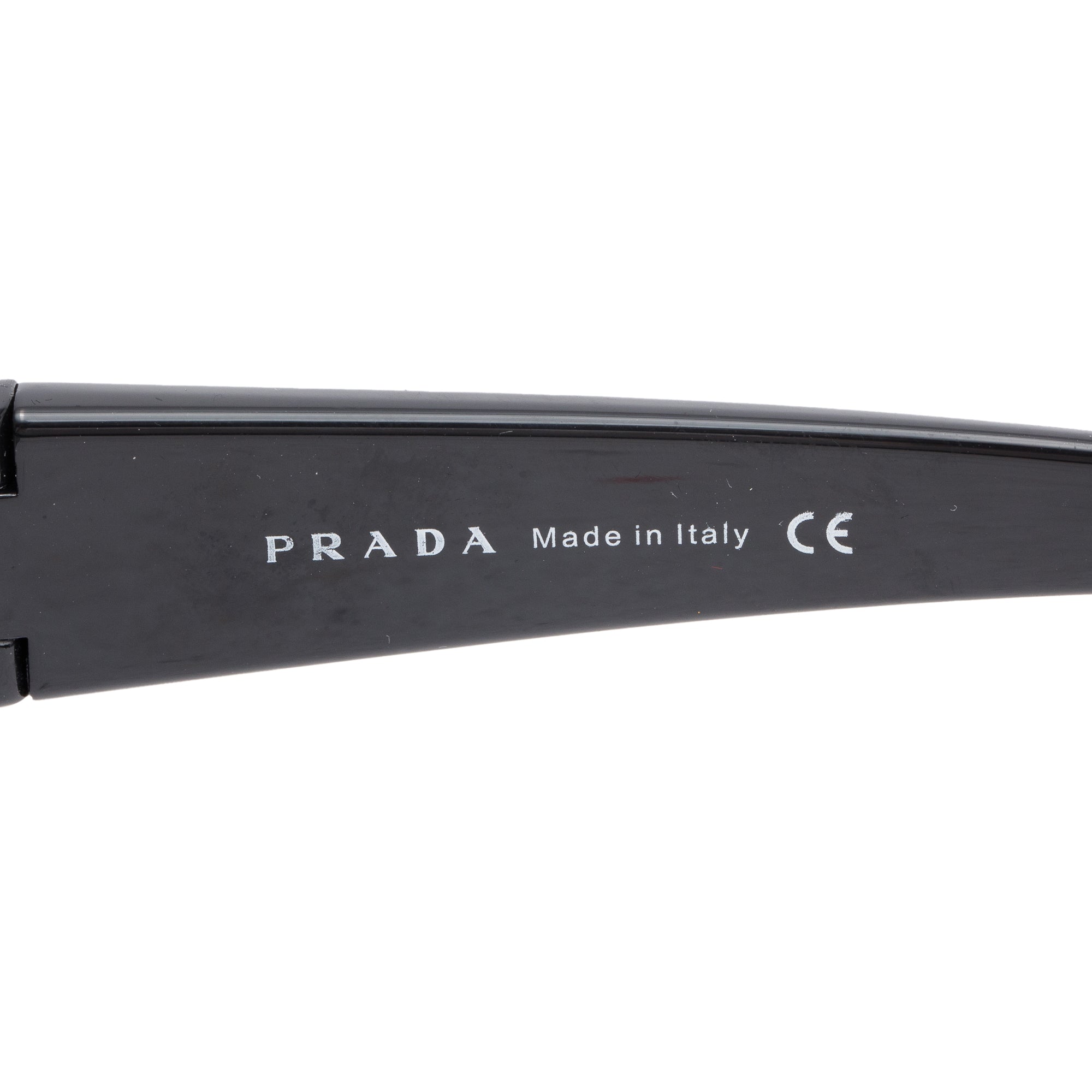 Prada SPS 52ES Black Acetate Linea Rosa Shield Sunglasses w/ Case