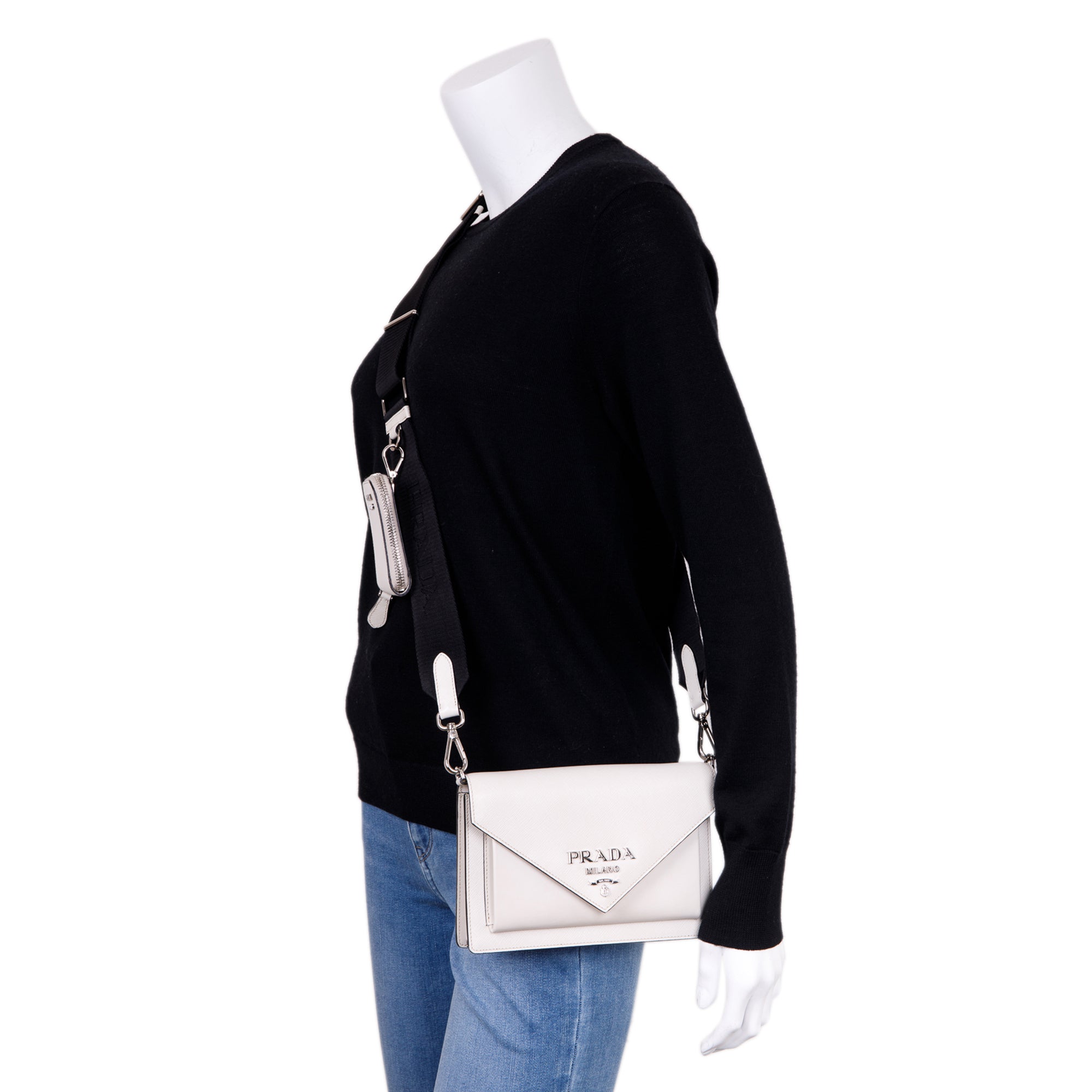 Prada Saffiano City Calf Mini Envelope Bag