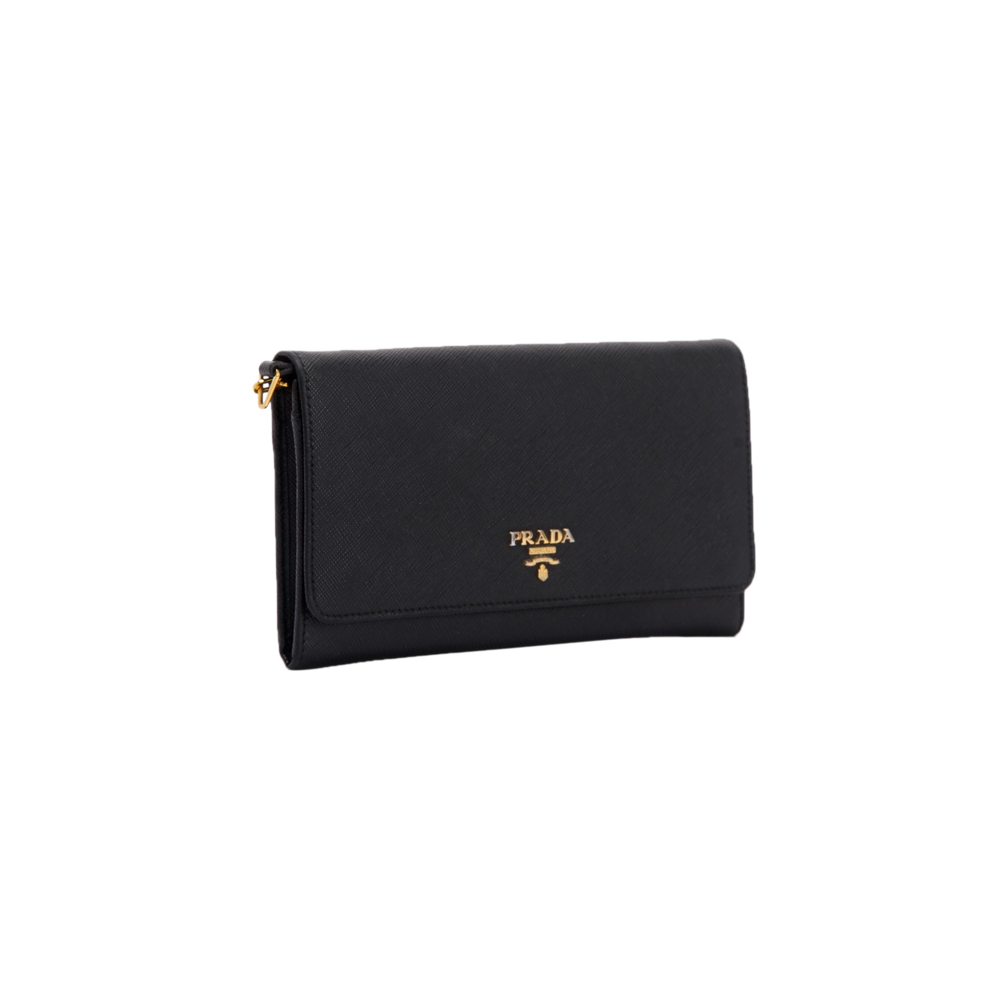Prada Saffiano Lux Wallet on Chain w/ Box