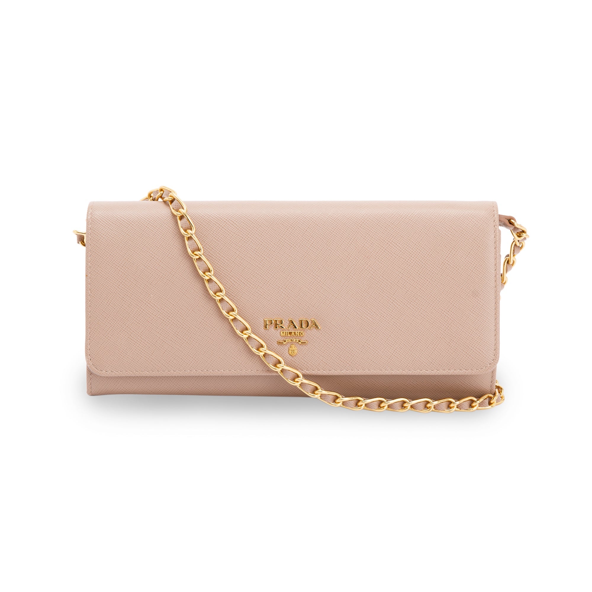 Prada Saffiano Metal Wallet on Chain w/ Box & Authenticity Card