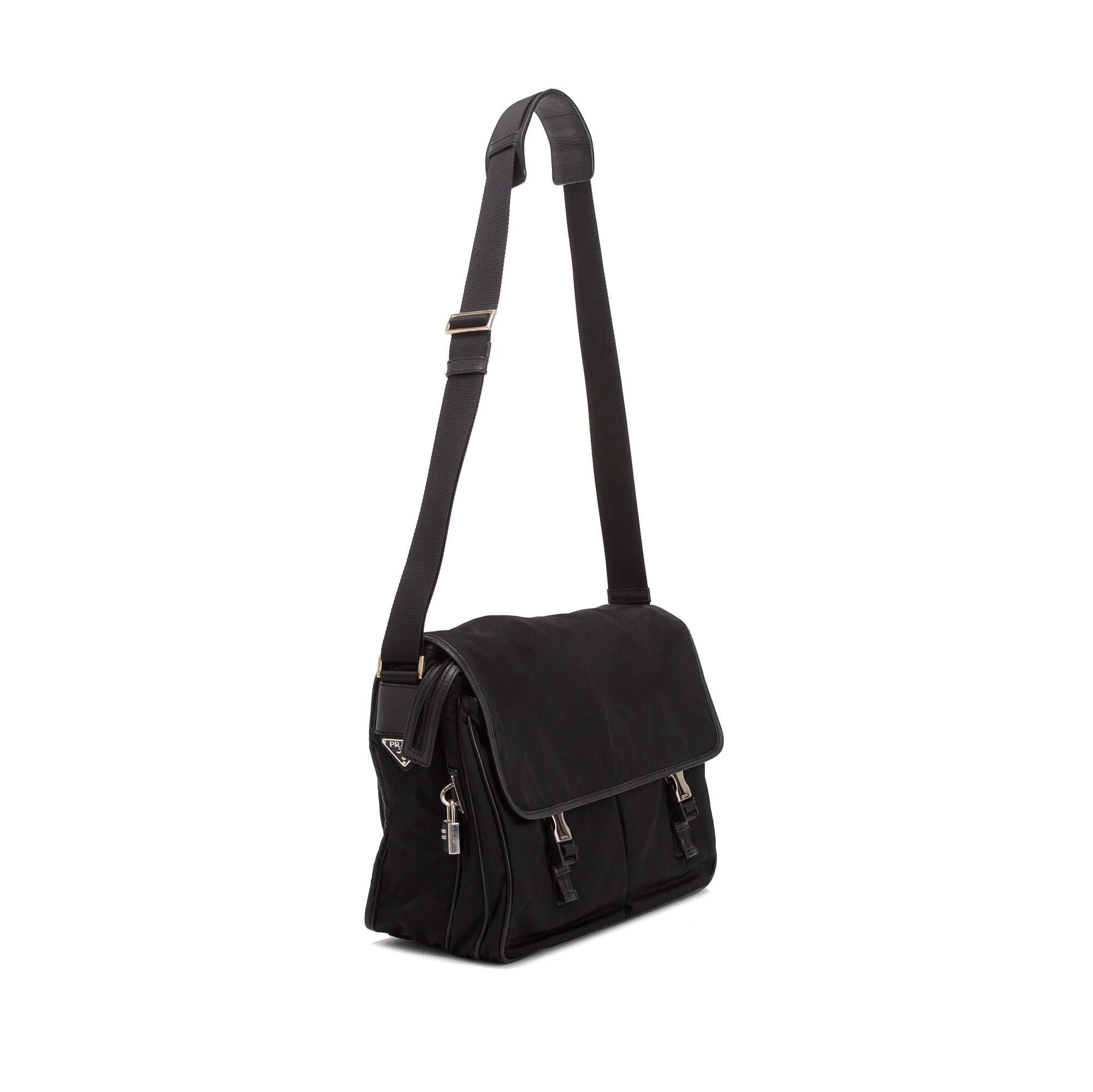 Prada Saffiano-Trimmed Tessuto Nylon Messenger Bag