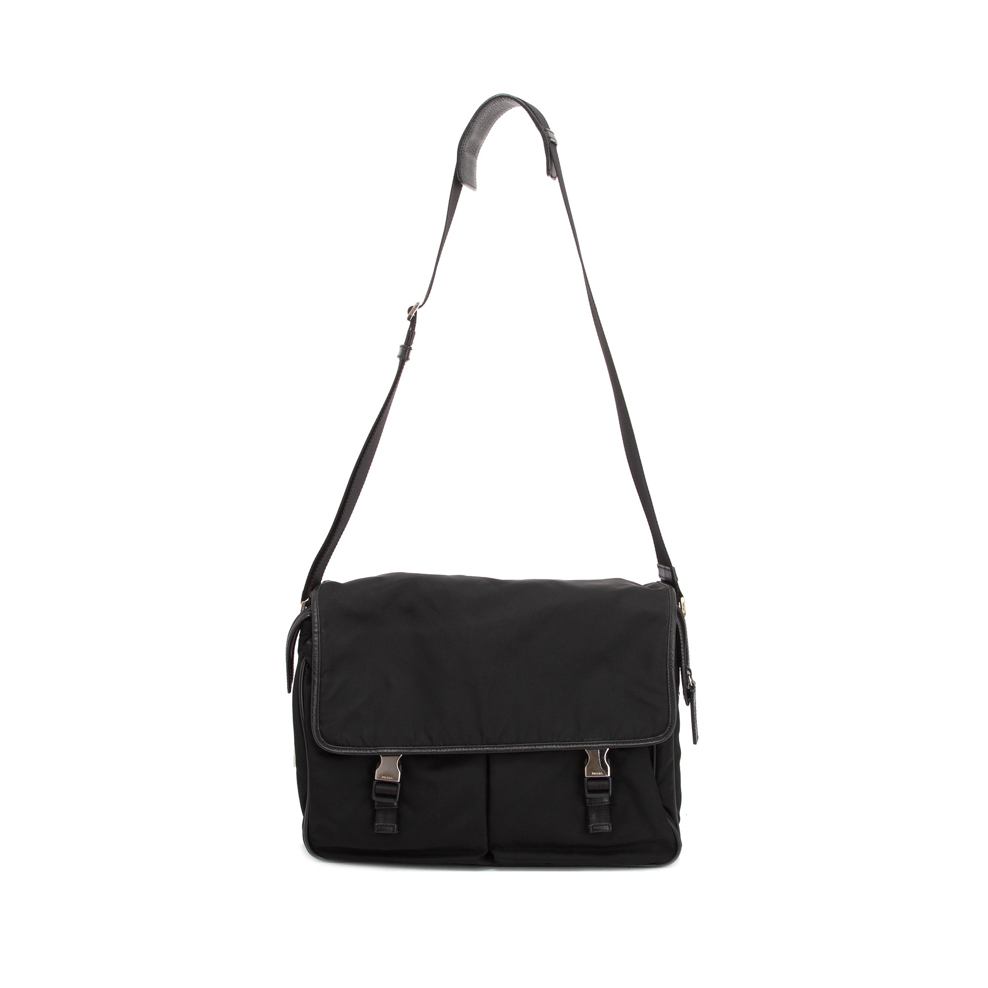 Prada Saffiano-Trimmed Tessuto Nylon Messenger Bag