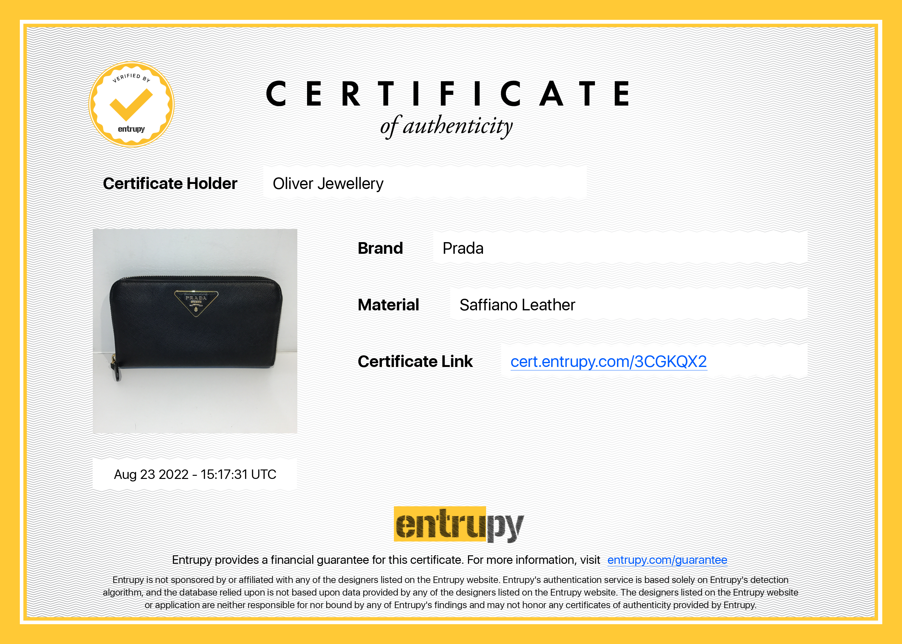 Prada Saffiano Zip Around Wallet w/ Box & Authenticity Card