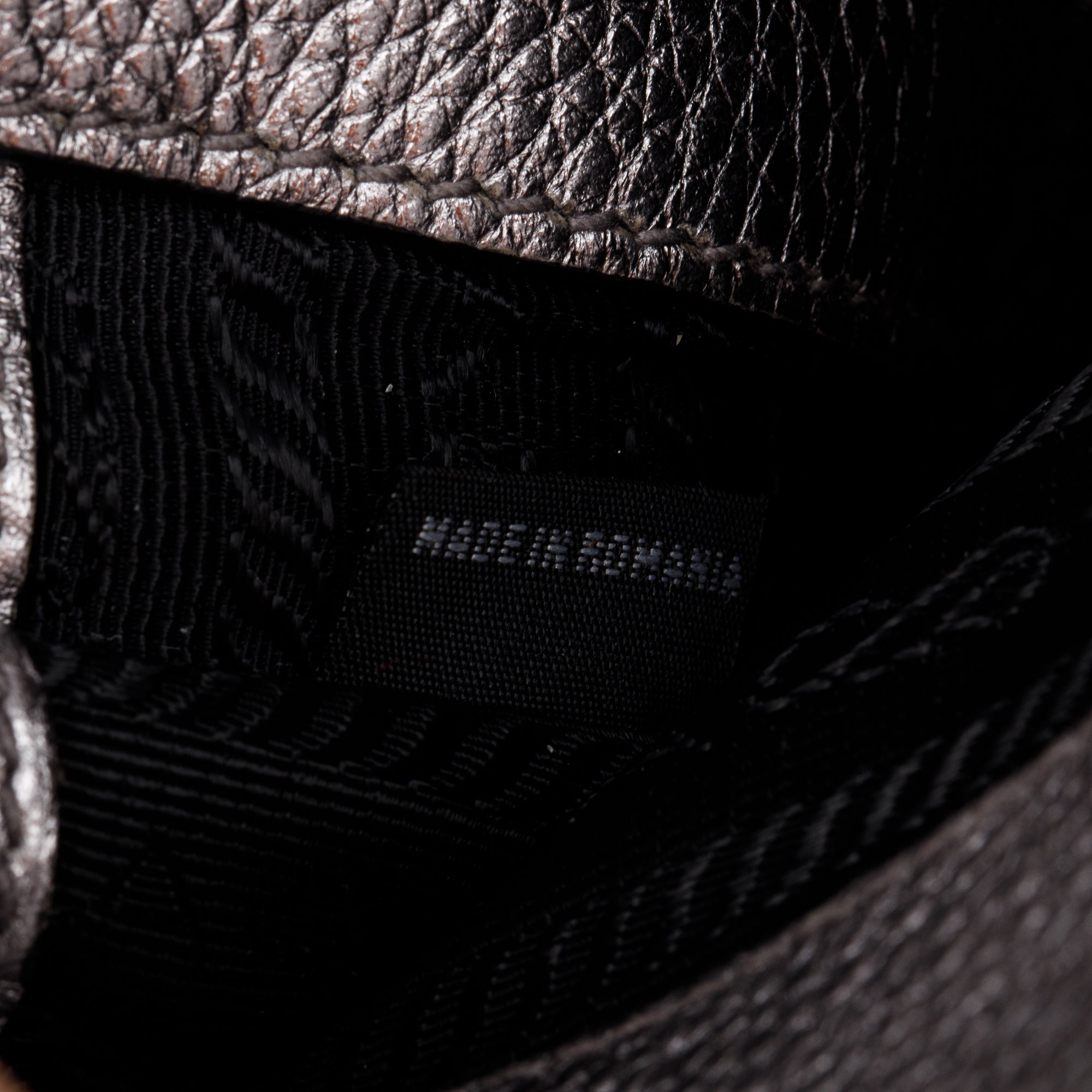 Prada Silver Metallic Vitello Daino Metal Logo Crossbody Bag