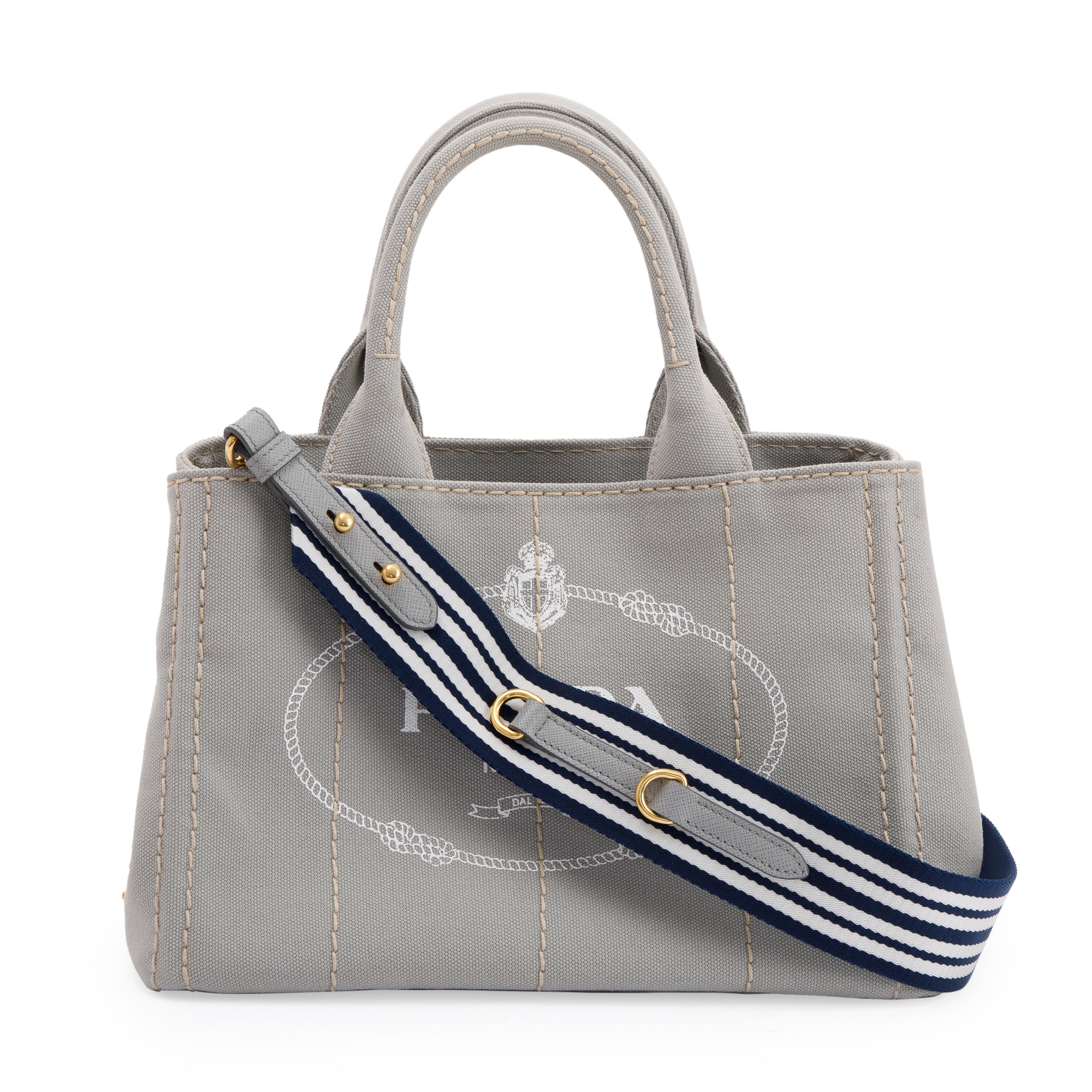 Prada Small Canapa Logo Tote w/ Strap & Authenticity Card