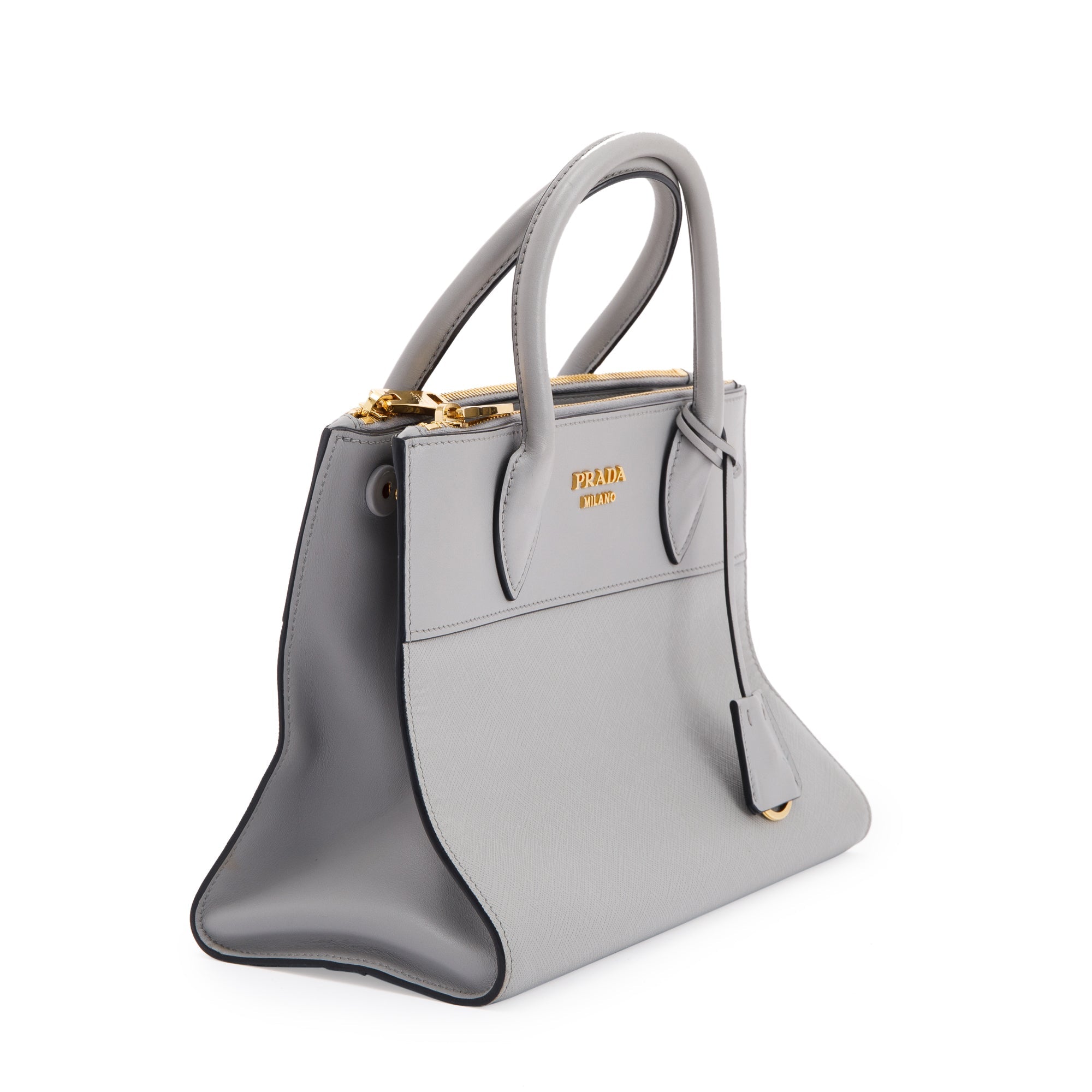 Prada Small Saffiano & City Calf Leather Paradigme Tote w/ Strap
