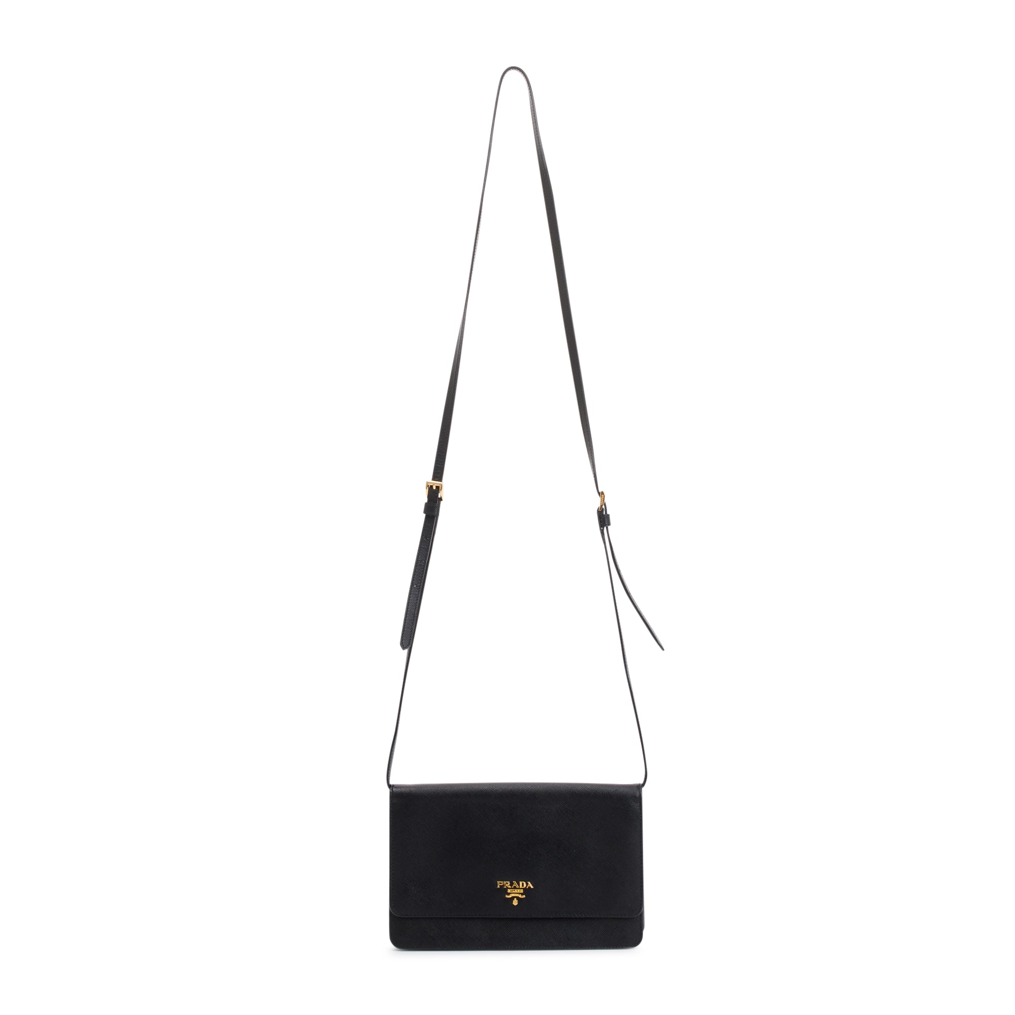 Prada Small Saffiano Lux Wallet on Strap